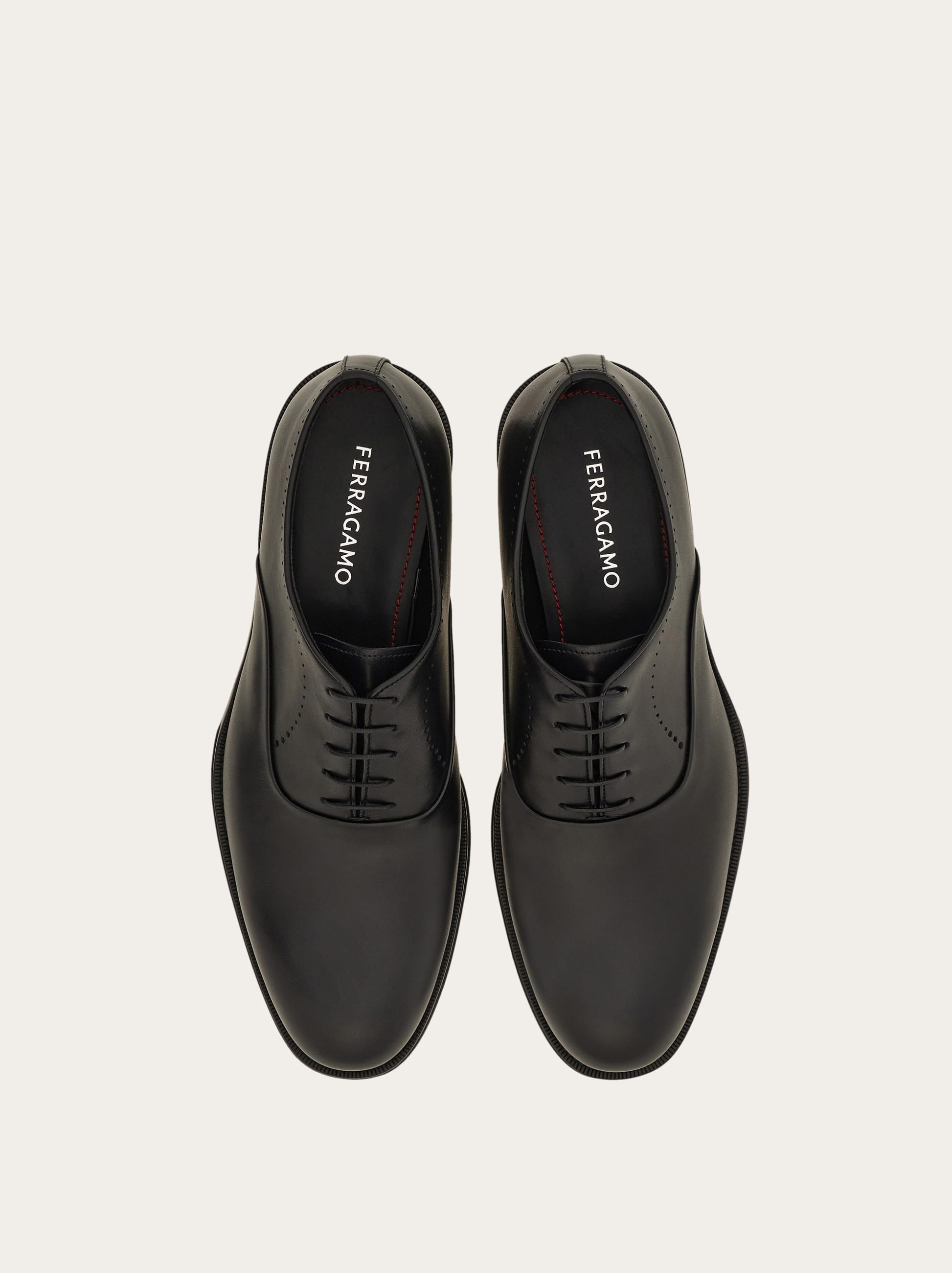 Ferragamo Belfast Calf Leather Oxford Shoes In Black