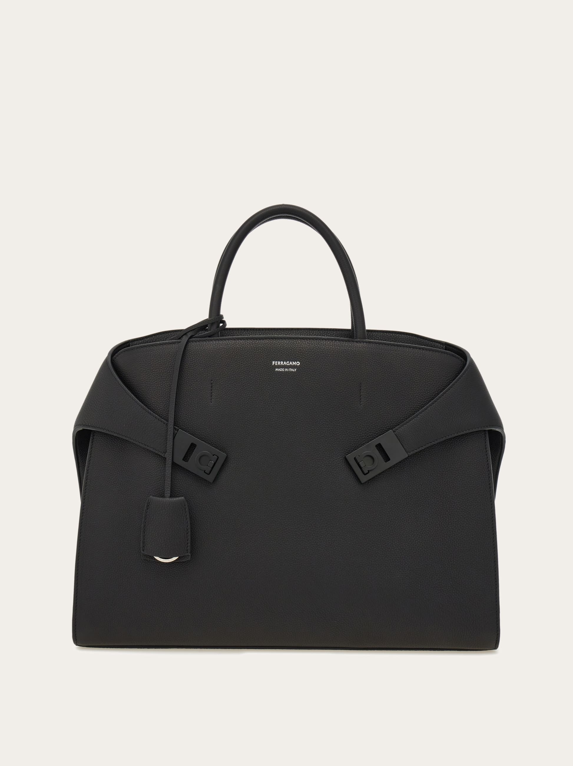 Ferragamo Hug Briefcase In Black