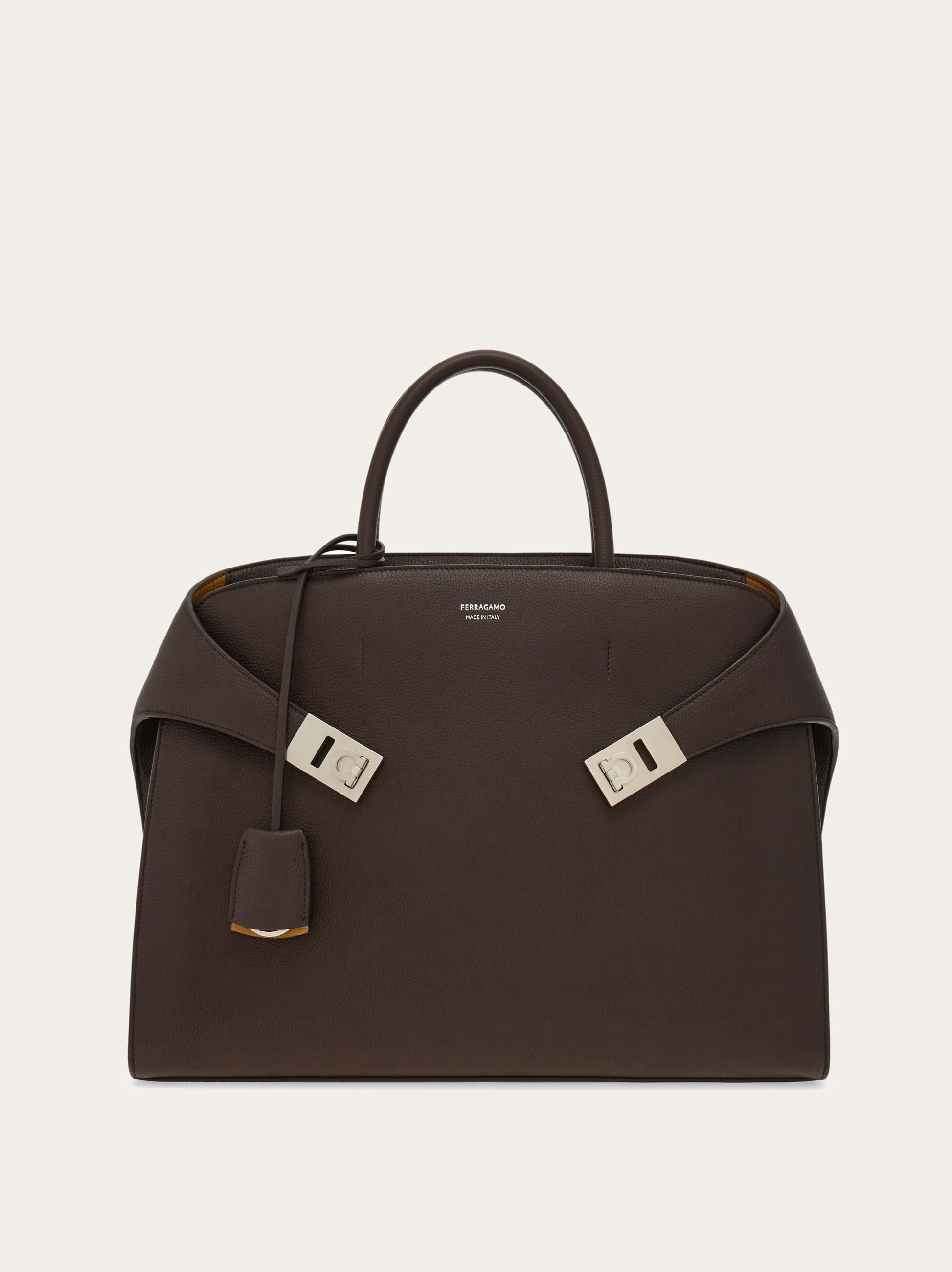 Ferragamo Hug Briefcase In Brown