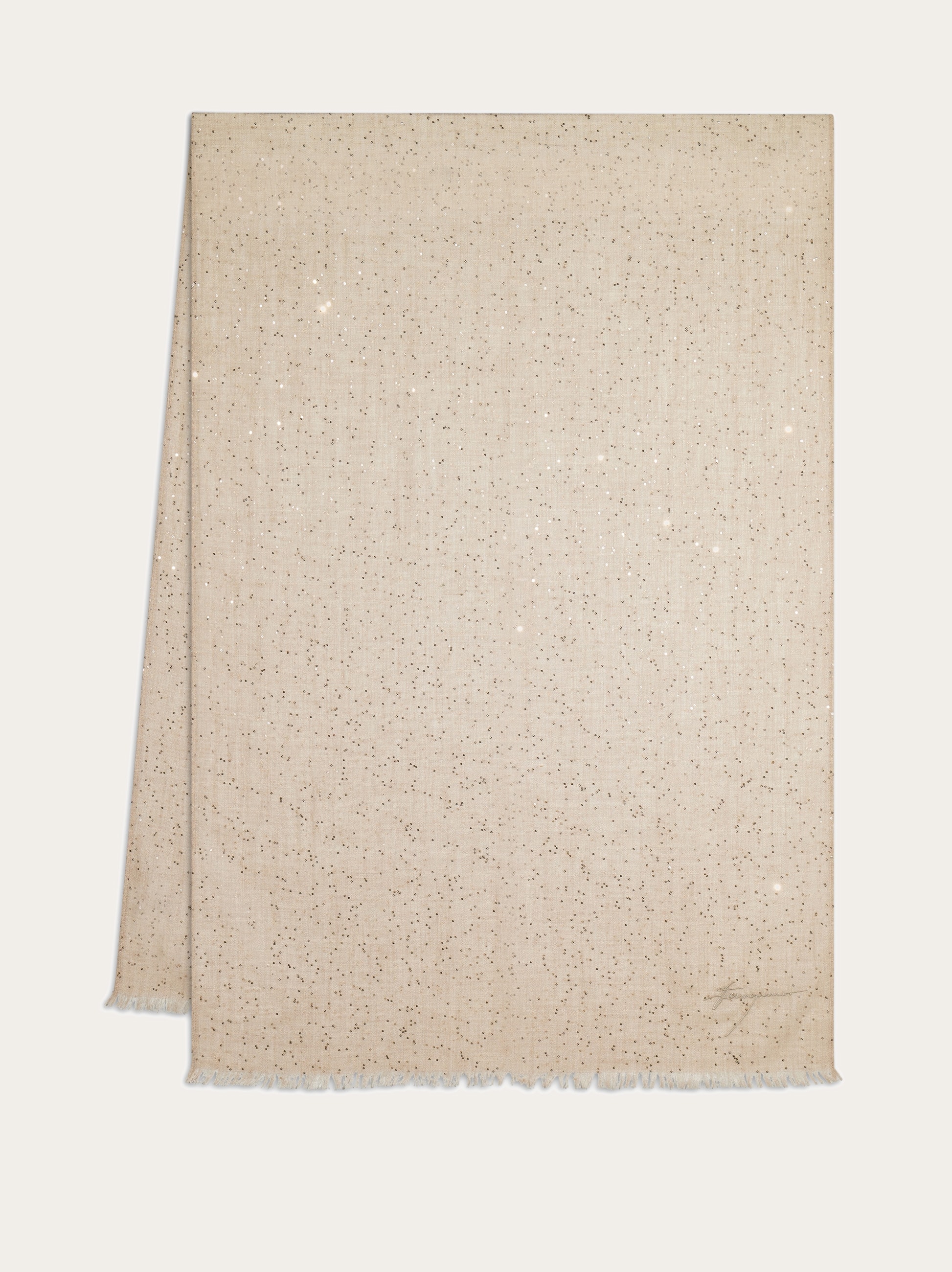 Ferragamo Donna Stola con micro paillette Beige