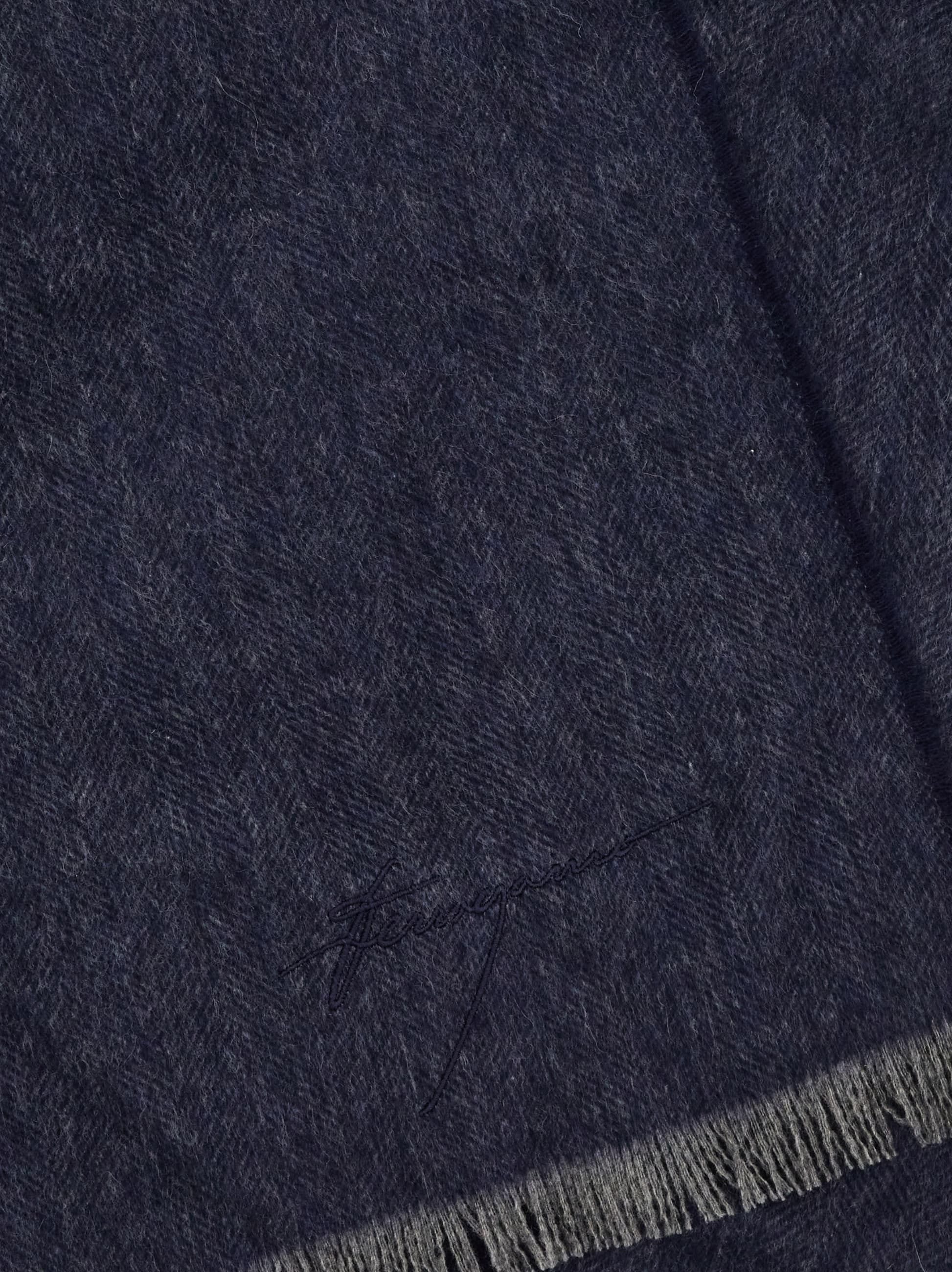  Ferragamo Herren Kaschmirschal Blau 