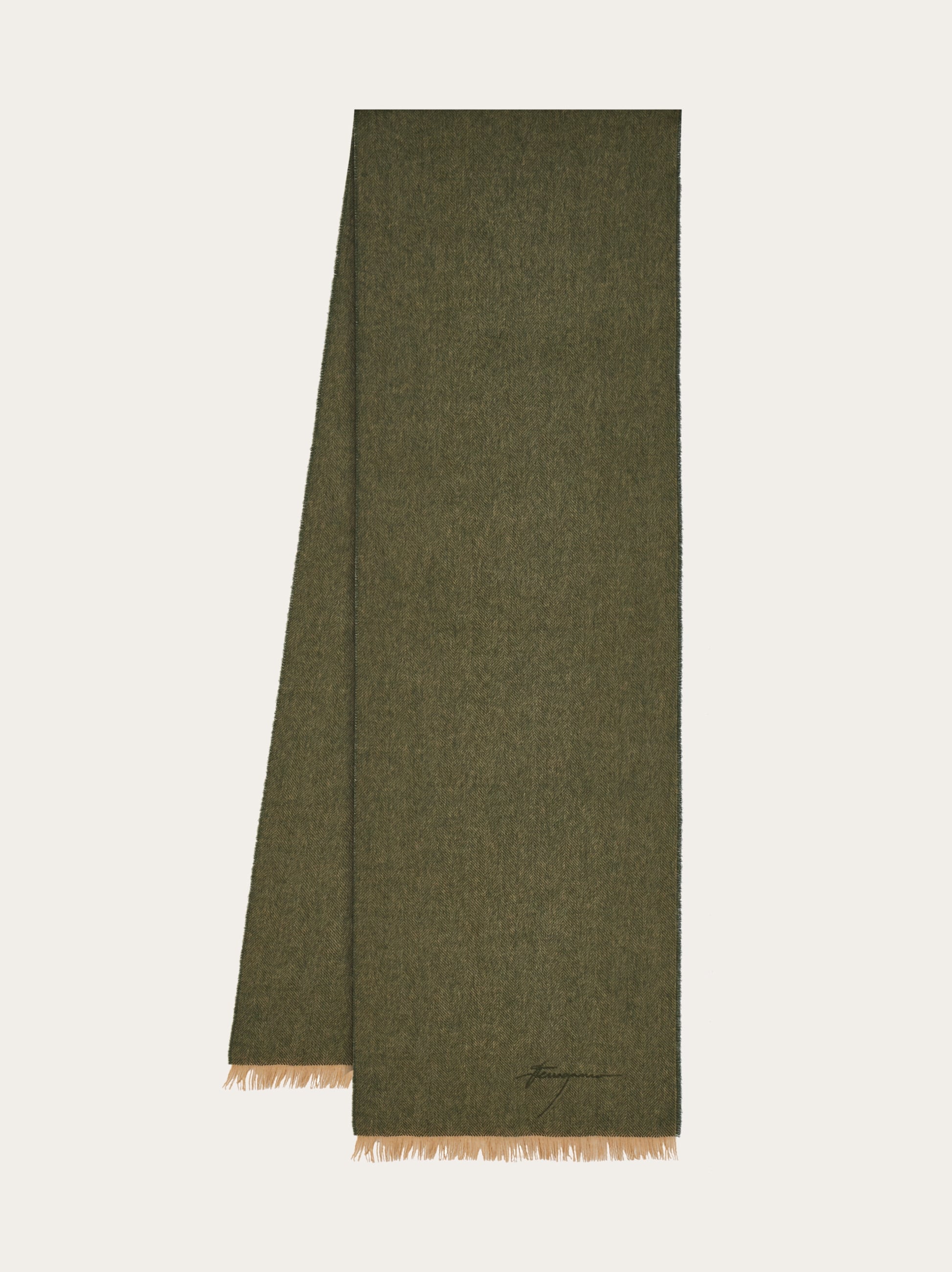 Ferragamo Cashmere Scarf In Green