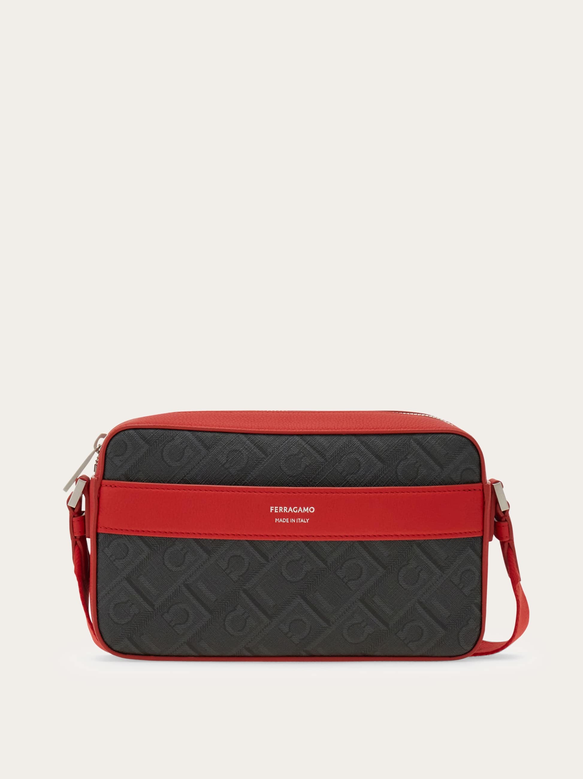 Ferragamo Monogram-pattern Crossbody Bag In Red