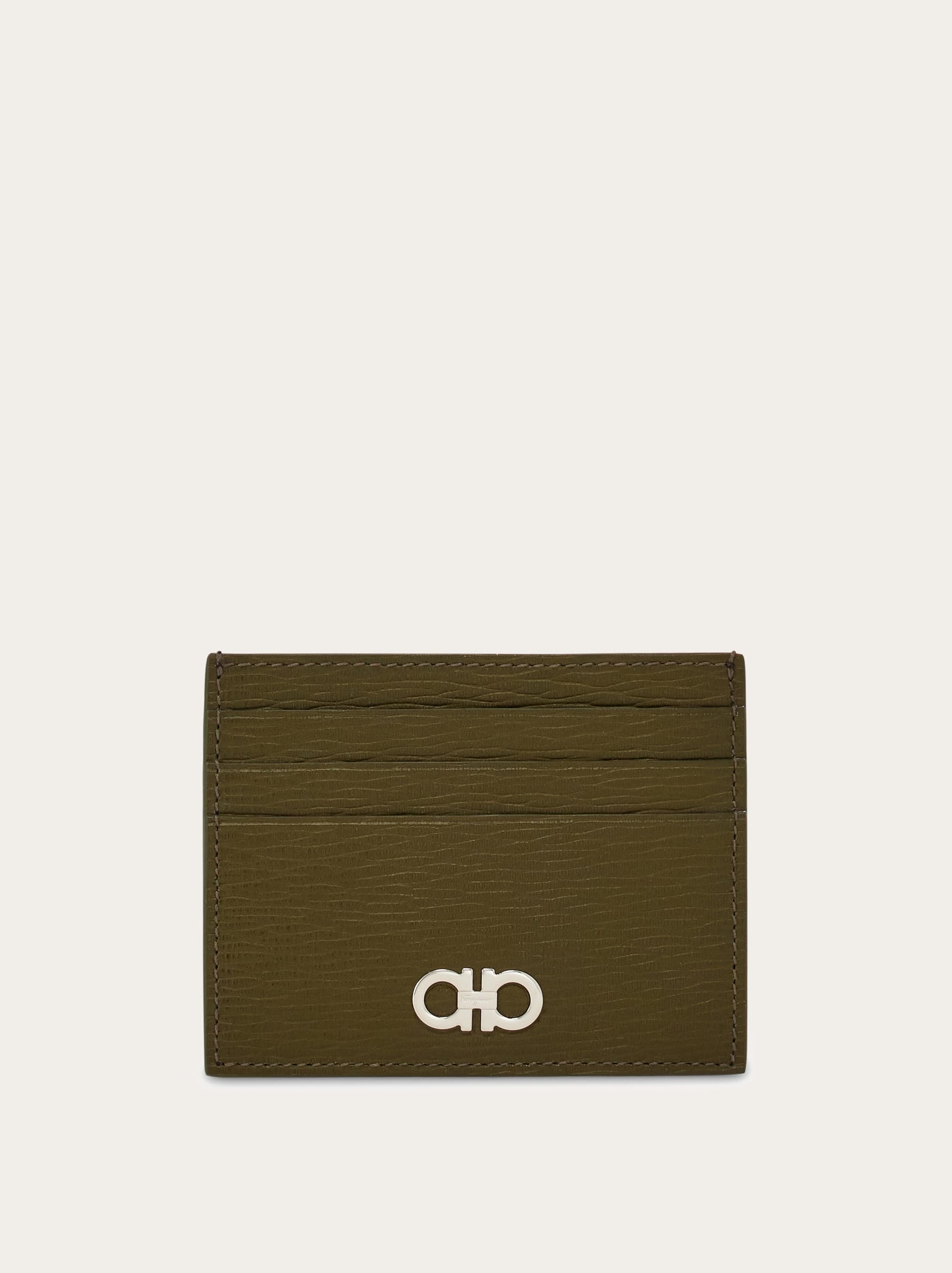 Ferragamo Uomo Porta carte di credito Gancini Verde