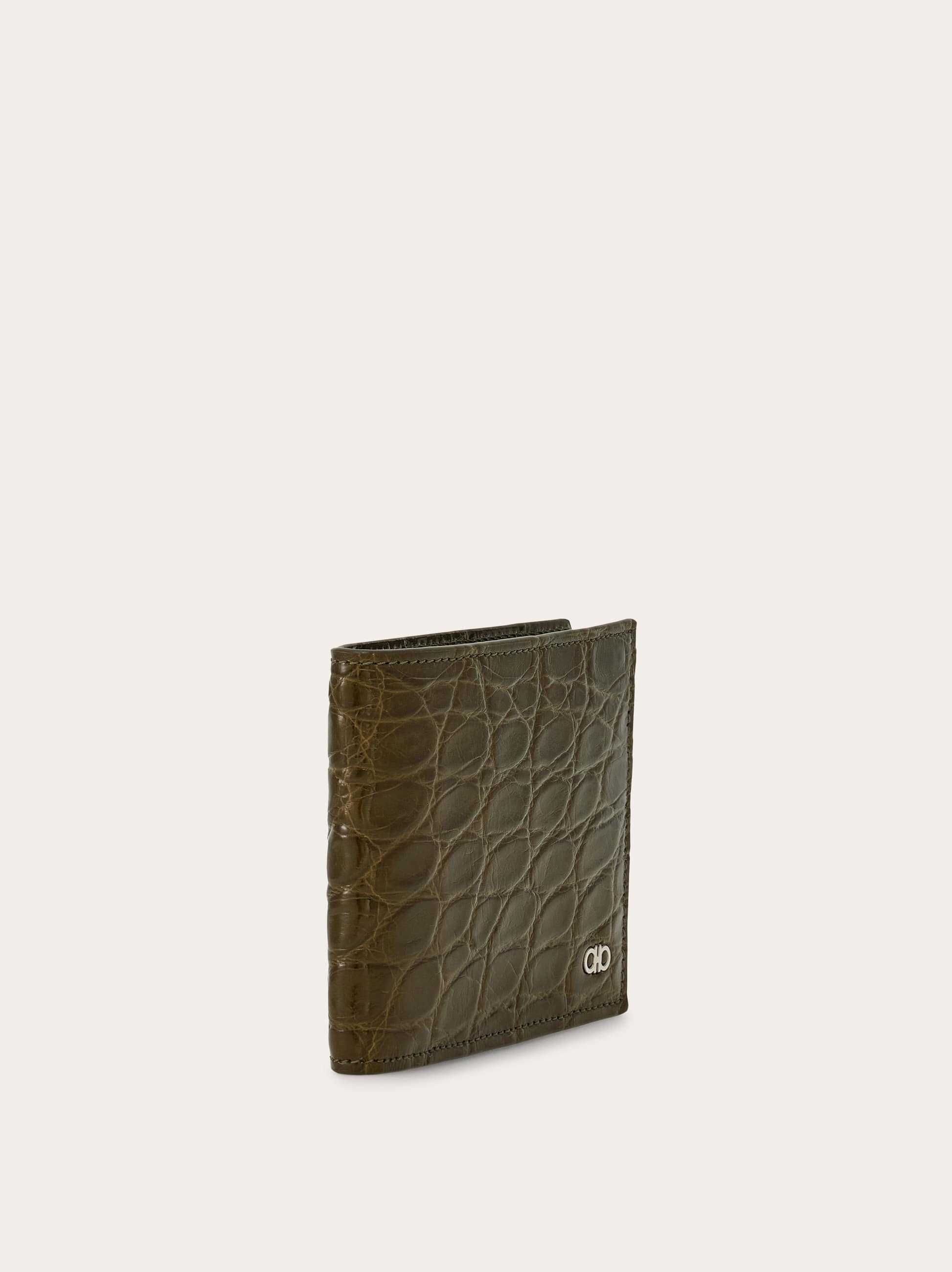Ferragamo Gancini-plaque Wallet In Green