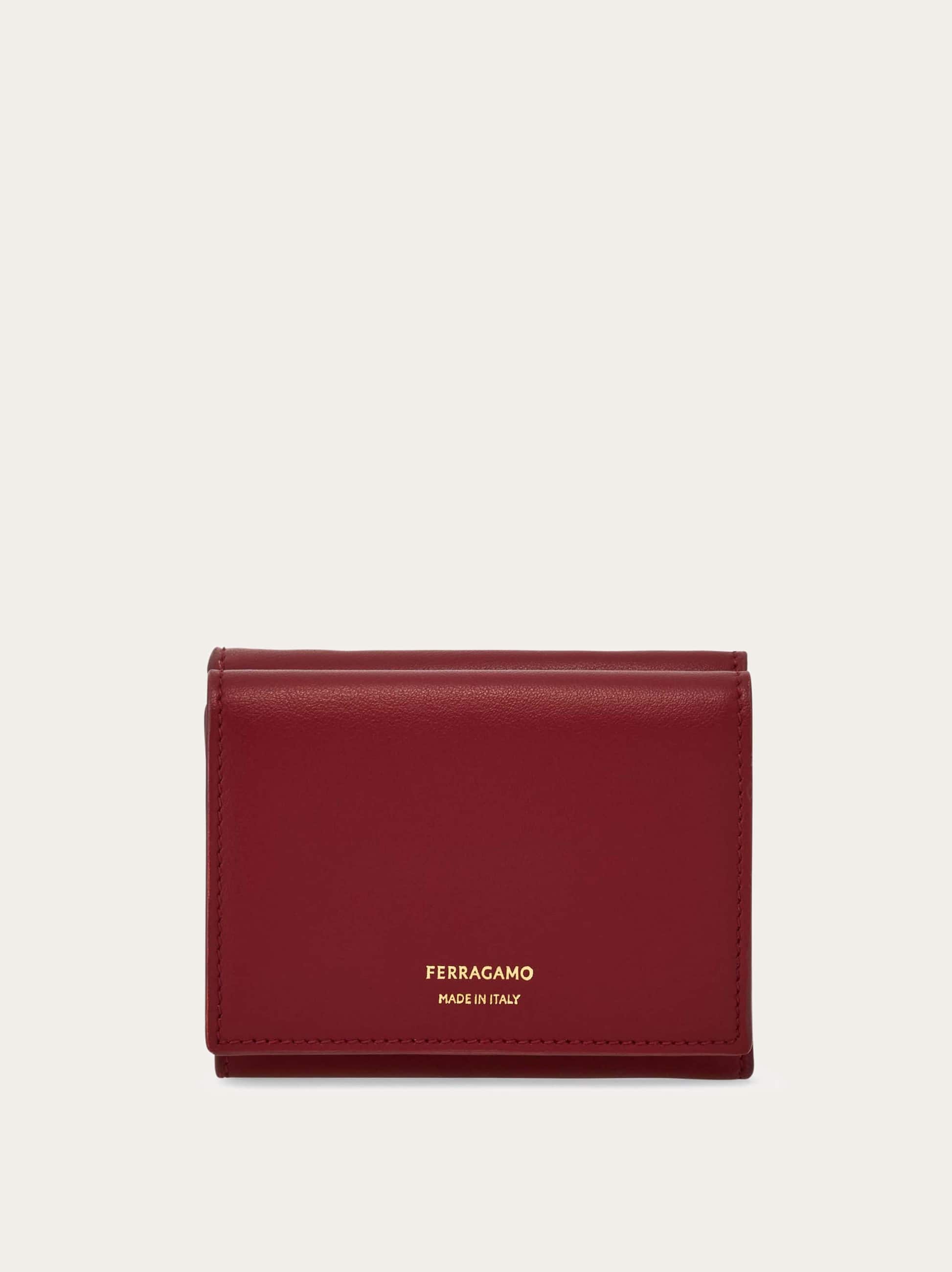 Ferragamo Donna Portafoglio trifold bicolore Rosso