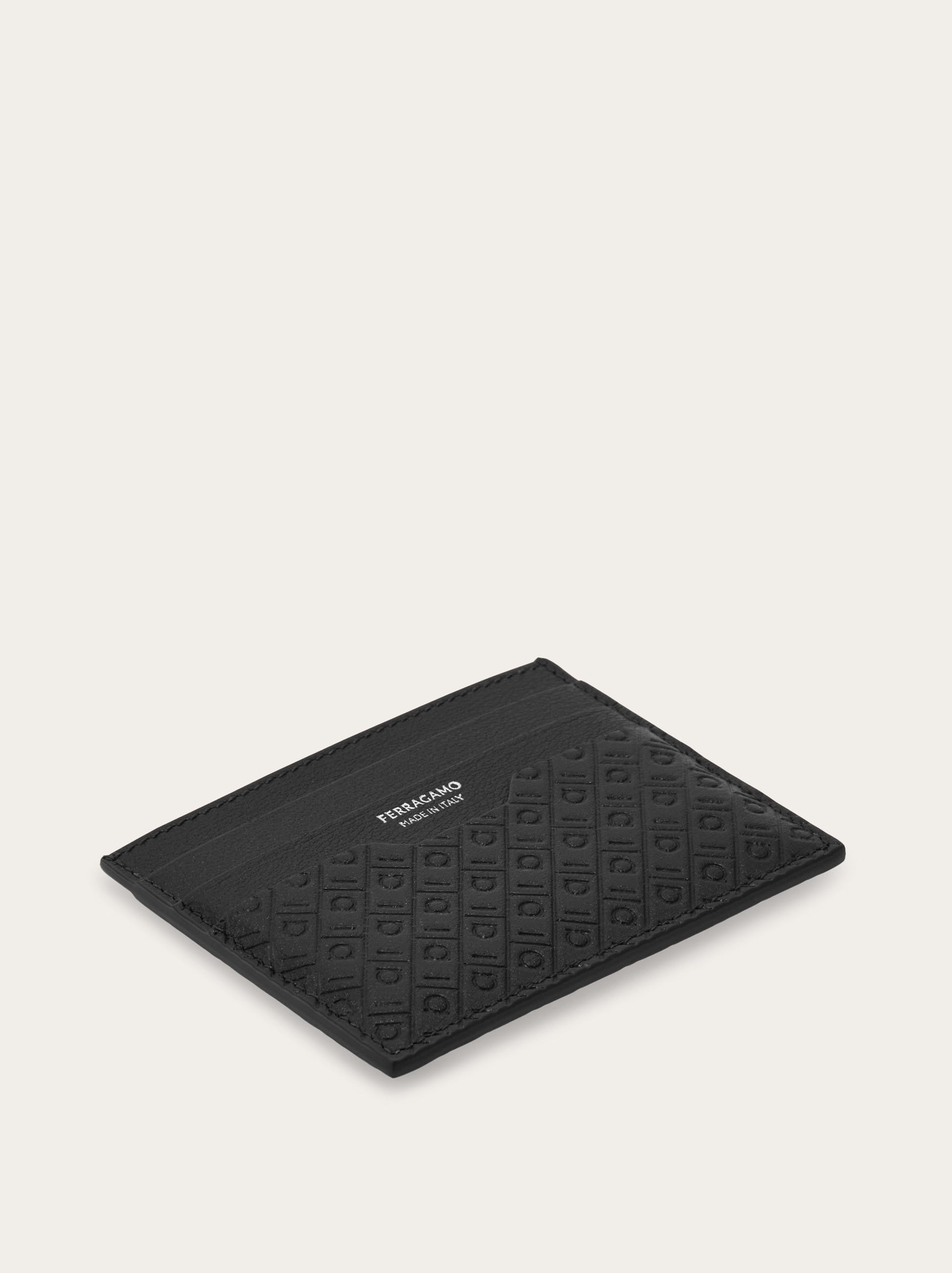 Ferragamo Herren Kreditkartenetui  Monogram In Schwarz