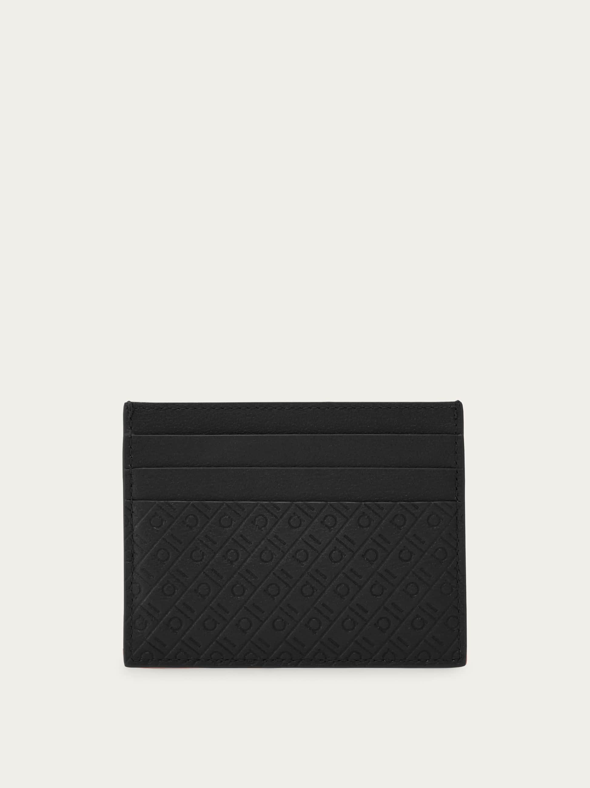  Ferragamo Herren Kreditkartenetui Ferragamo Monogram Schwarz 
