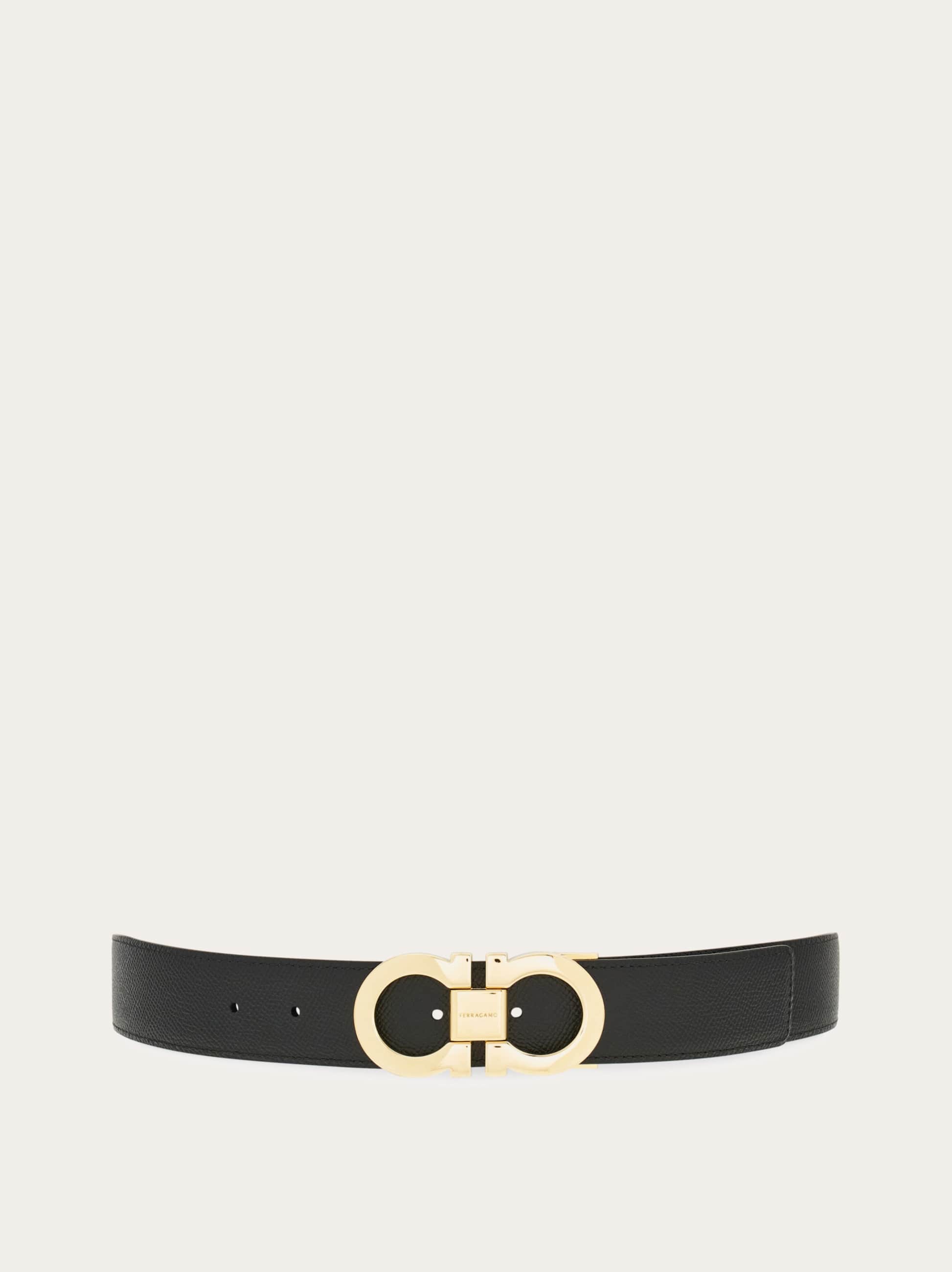 Ferragamo Reversible And Adjustable Gancini Belt In Blue