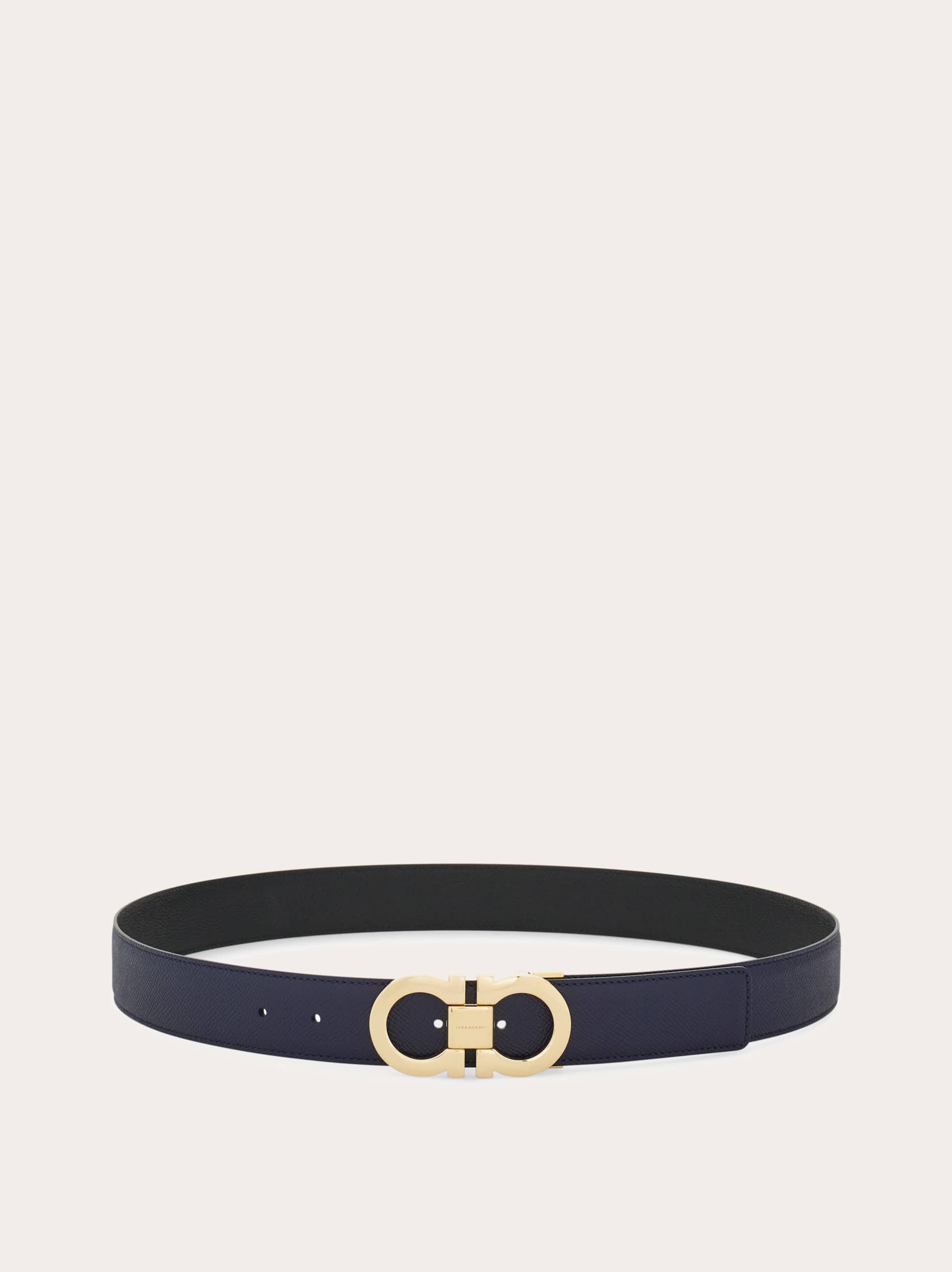  Ferragamo Herren Verstellbarer Gancini Wendegürtel Blau 