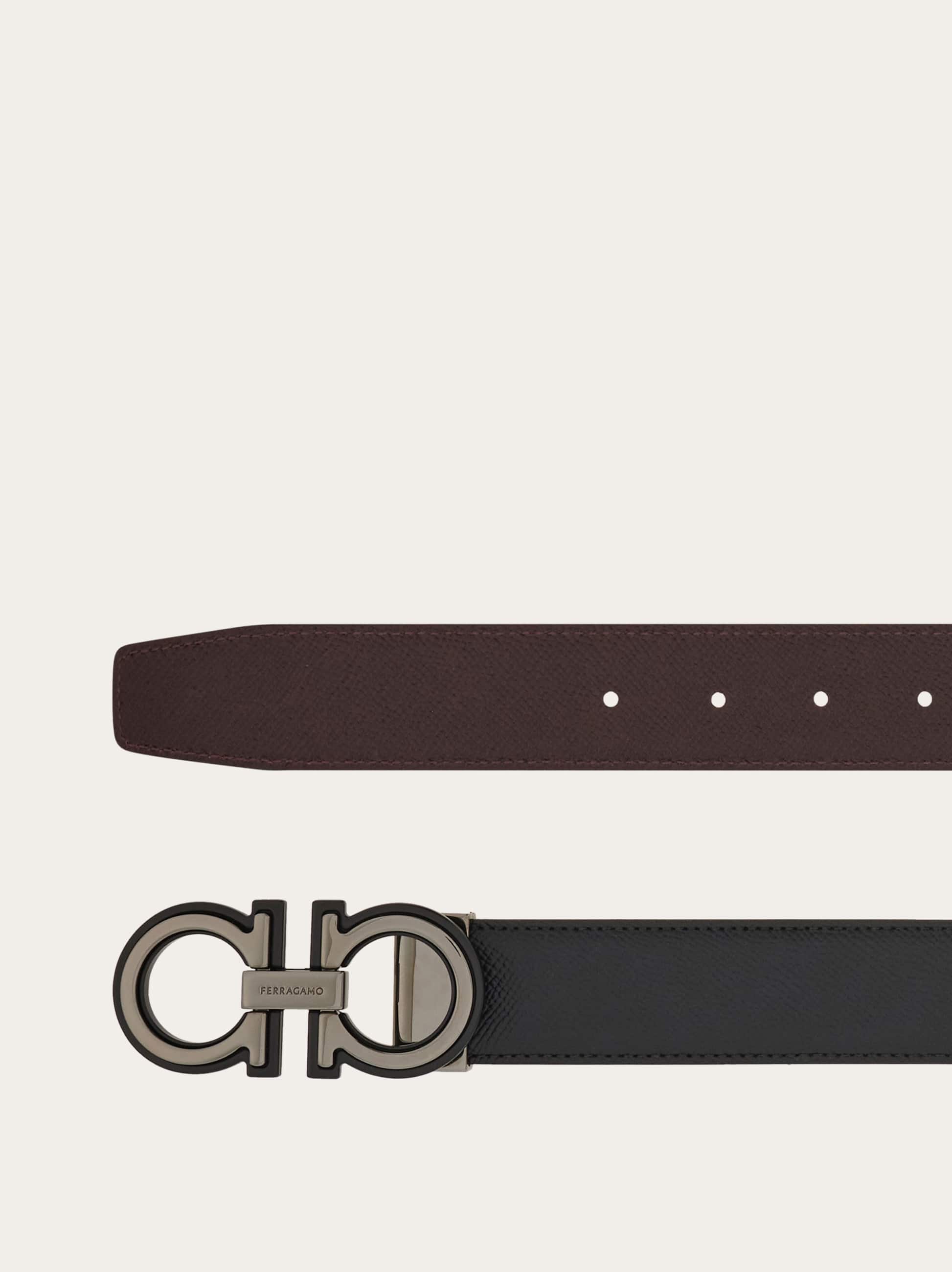 Ferragamo Reversible And Adjustable Gancini Belt In Red