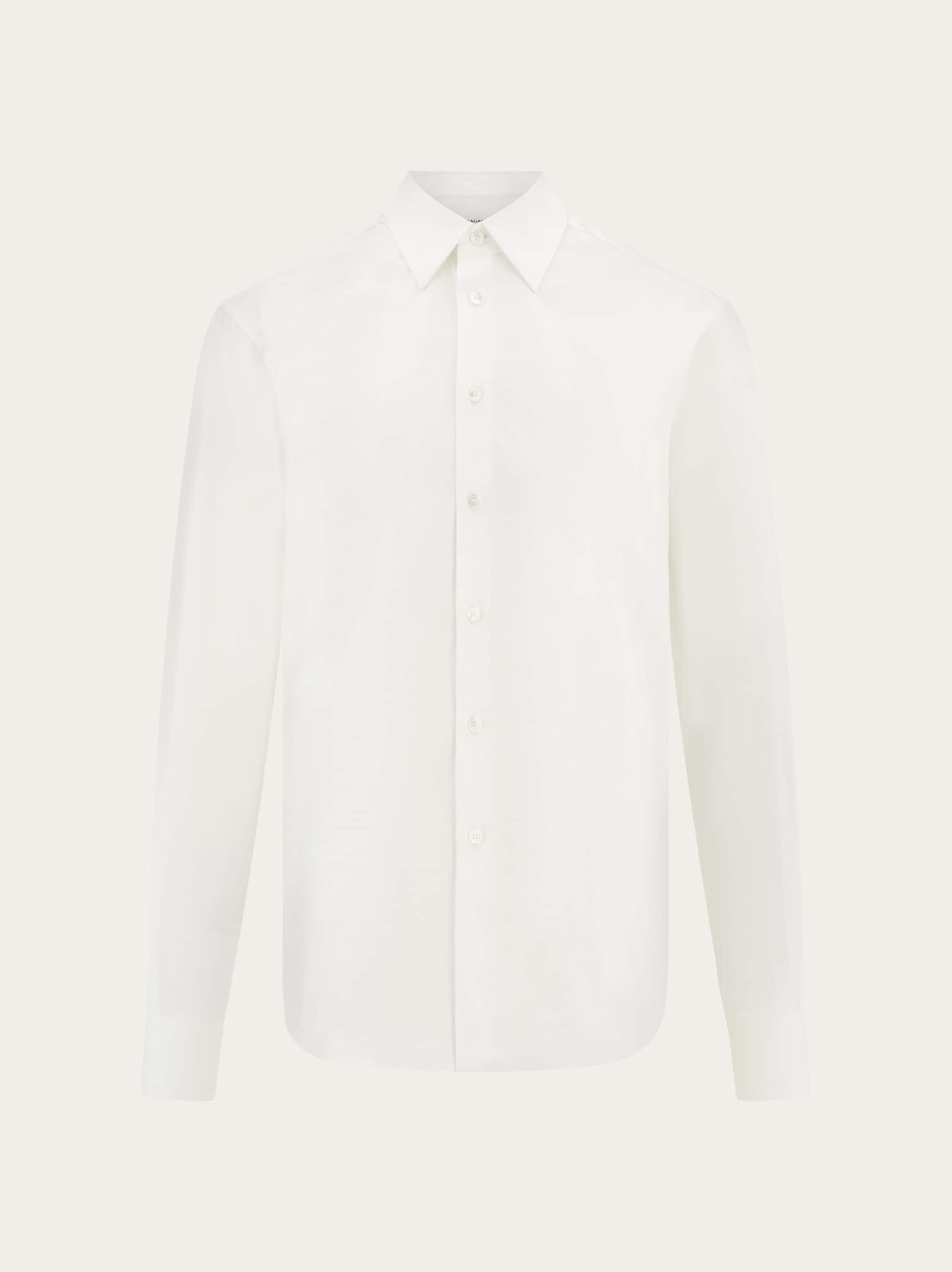 Ferragamo Uomo Camicia con F ricamata in tono Bianco