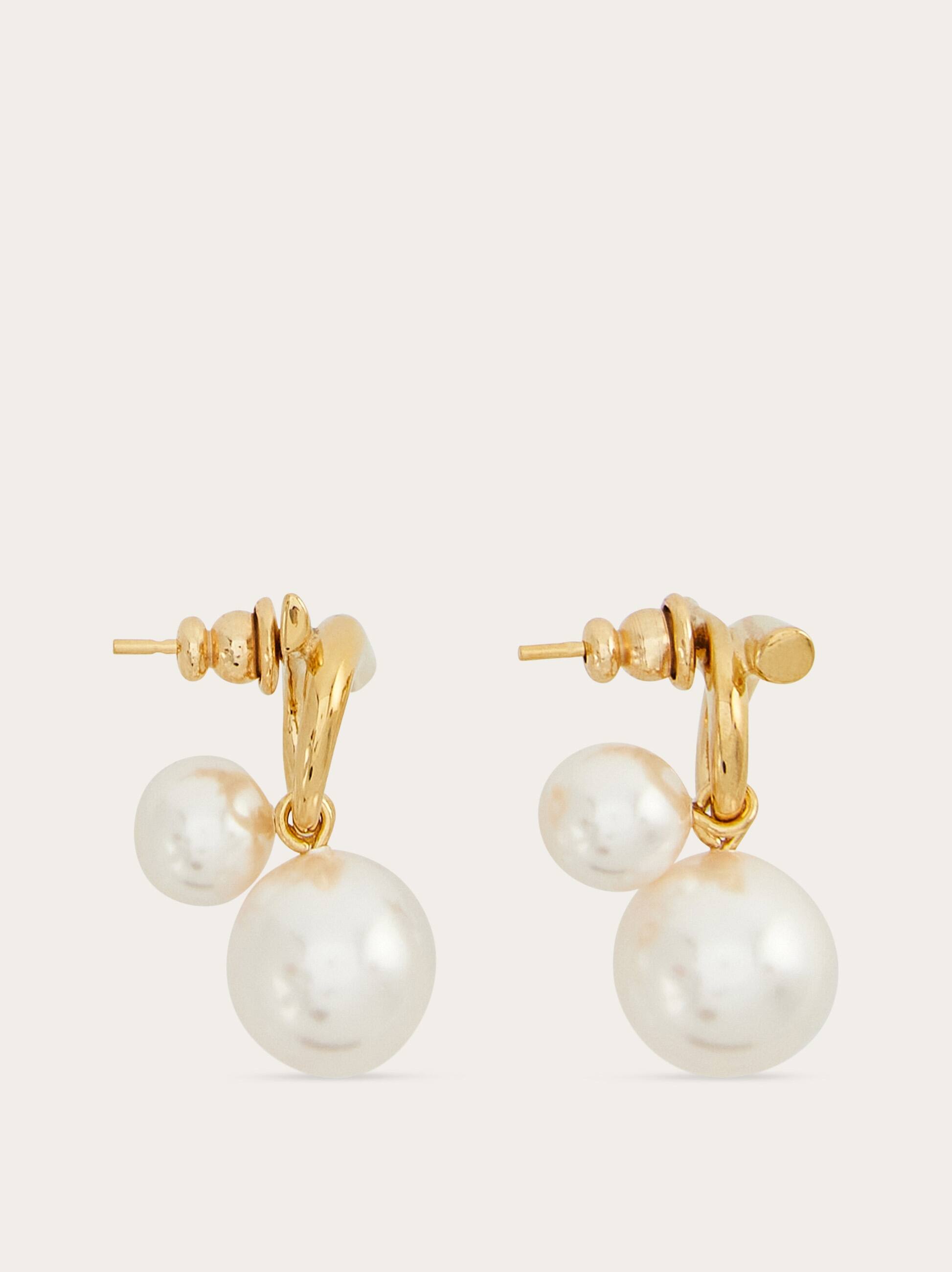  Ferragamo Damen Ohrringe Mit Doppelperlen Gold 