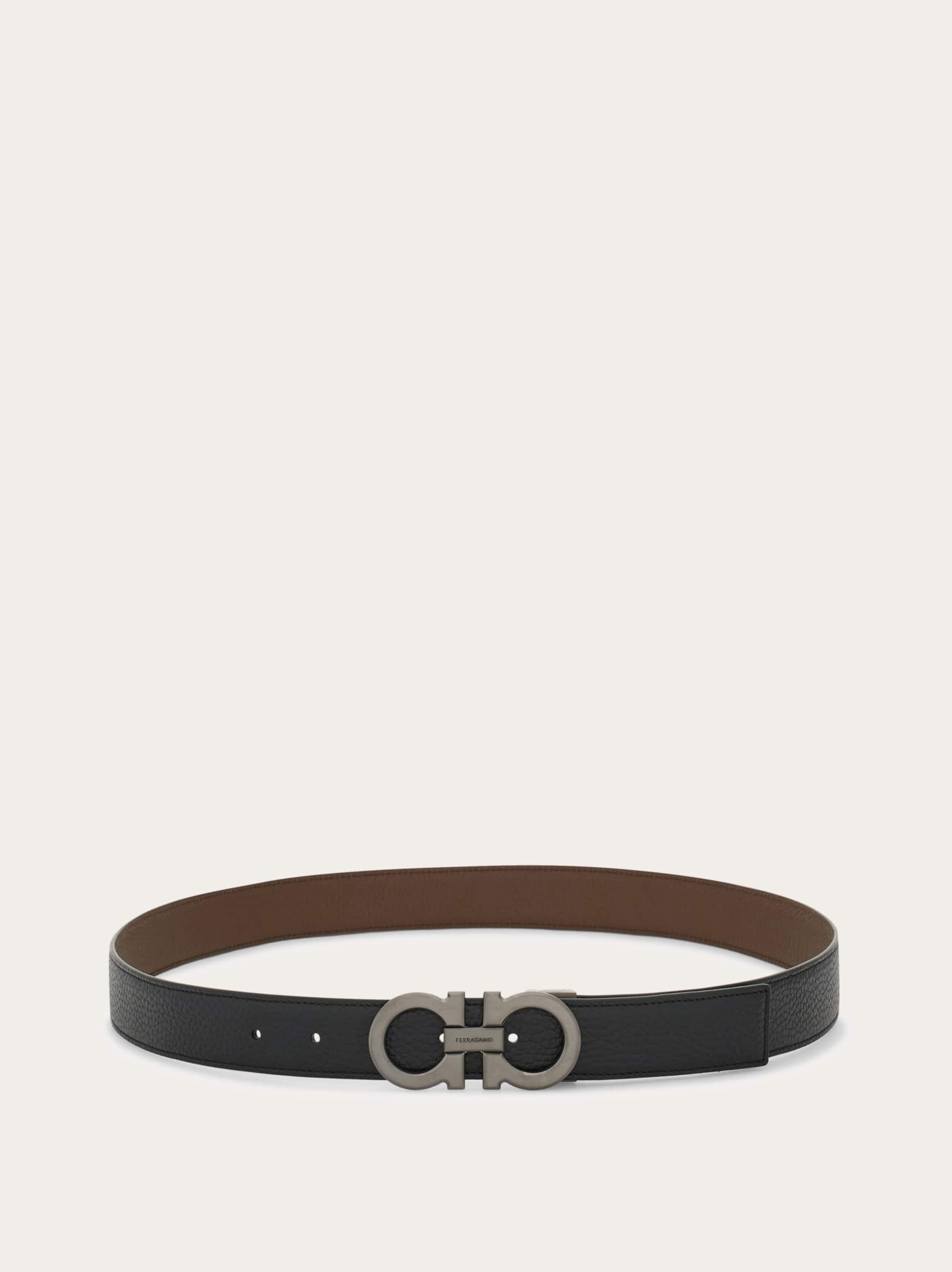  Ferragamo Herren Verstellbarer Gancini Wendegürtel Schwarz 