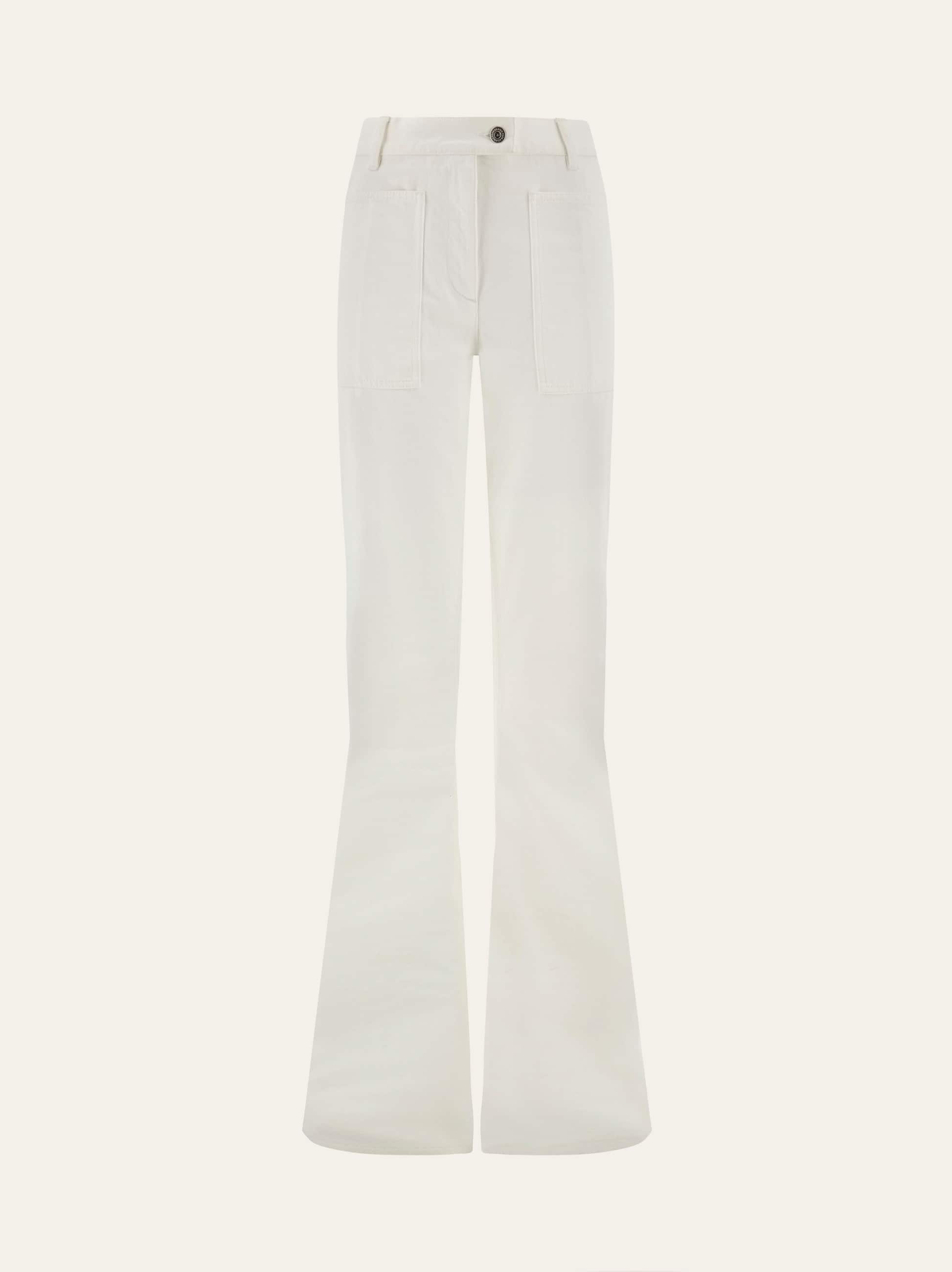 Ferragamo Five Pocket Trouser In White