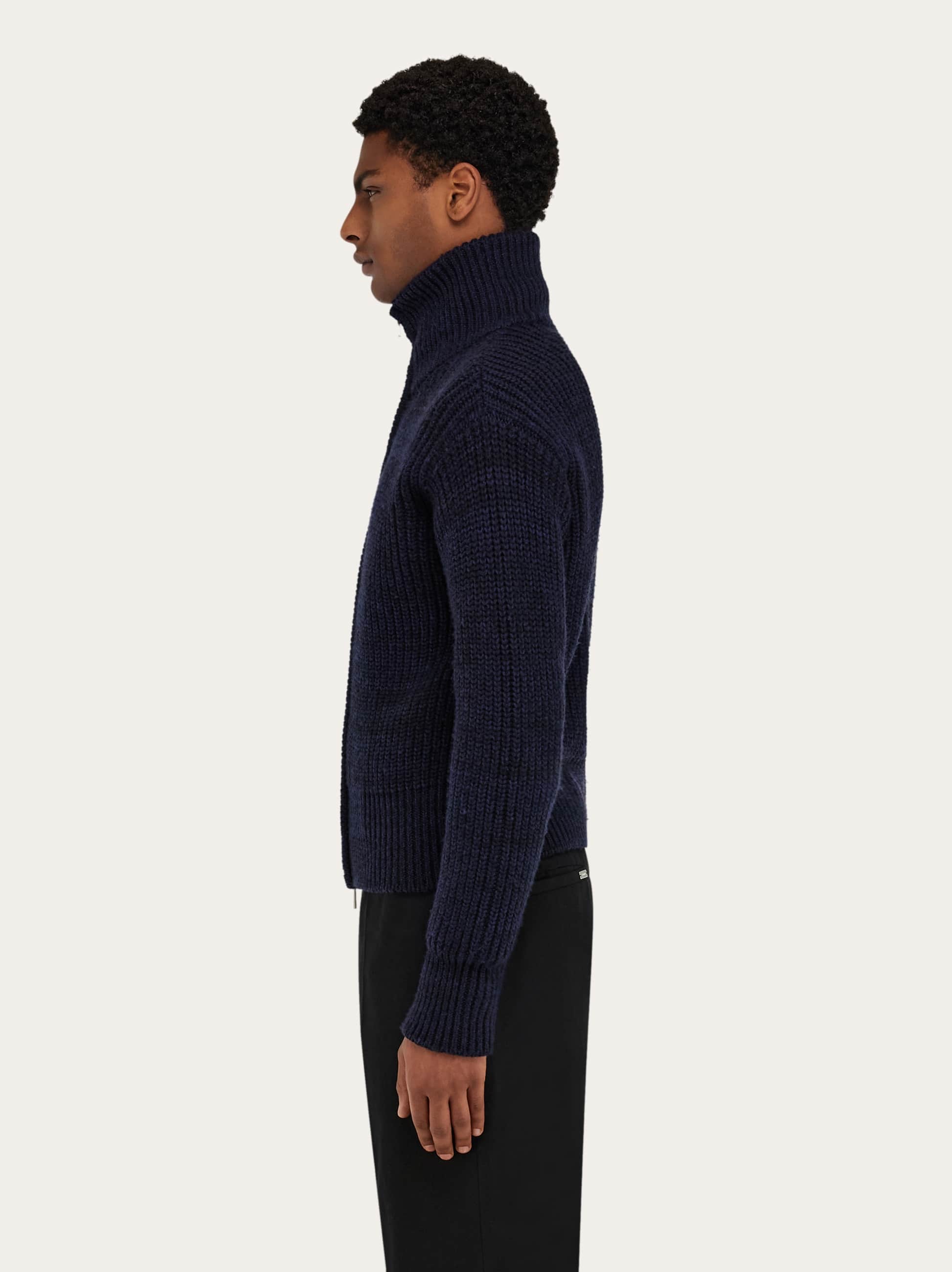  Ferragamo Herren Blouson In Maschenware Blau 