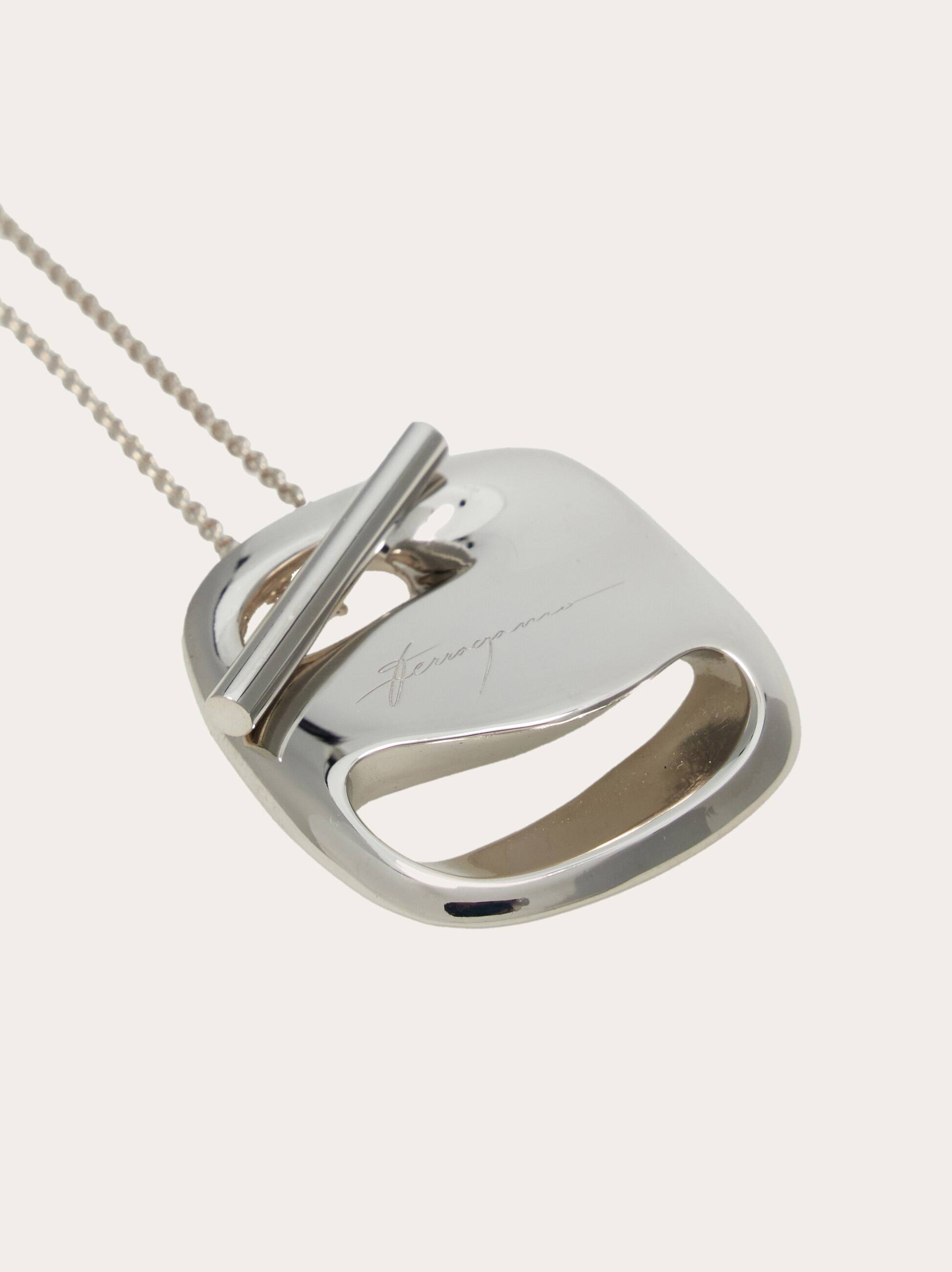 Ferragamo Large Vara Necklace In Silver