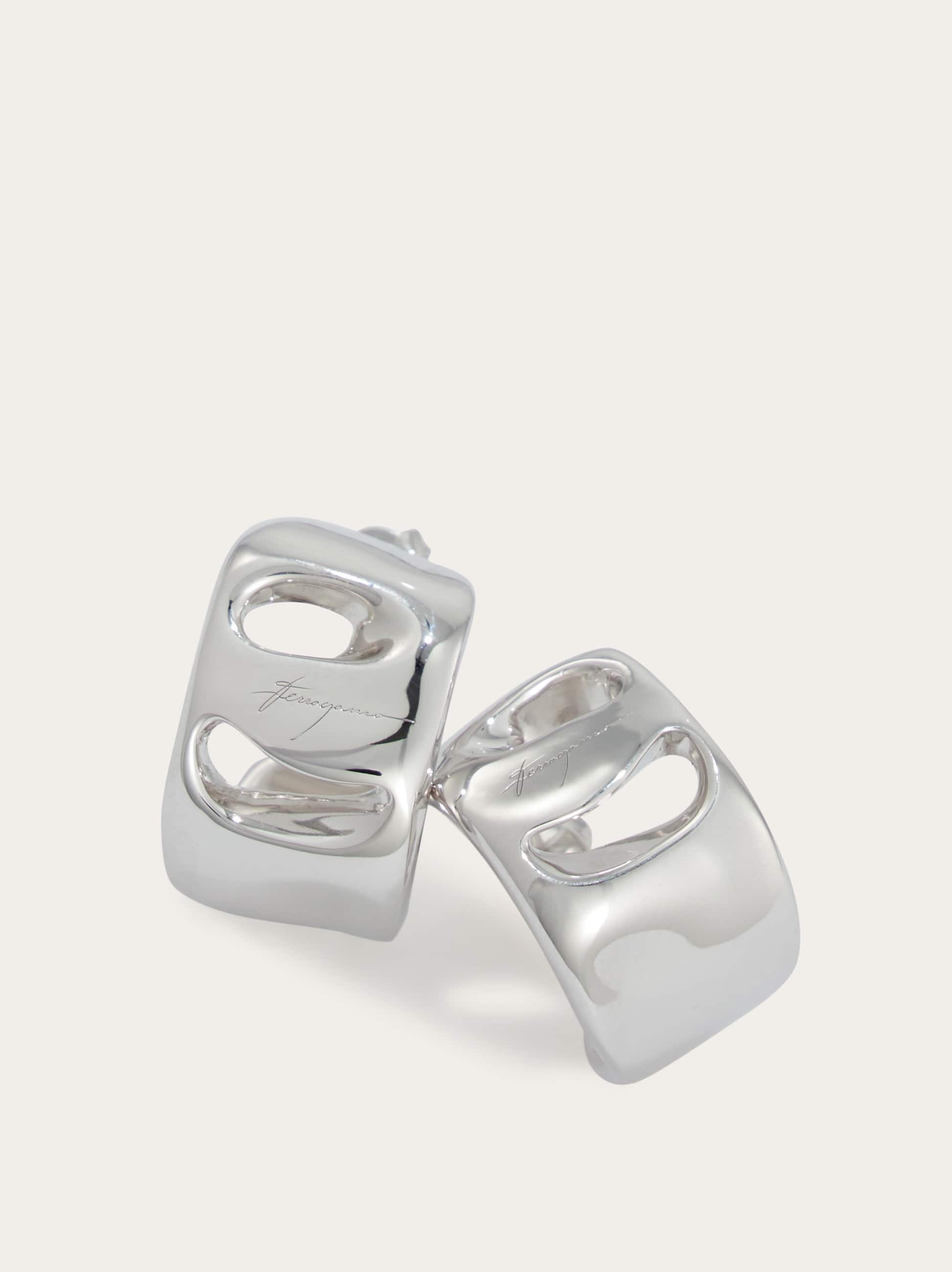  Ferragamo Damen Ohrringe Vara-schnalle Silber 