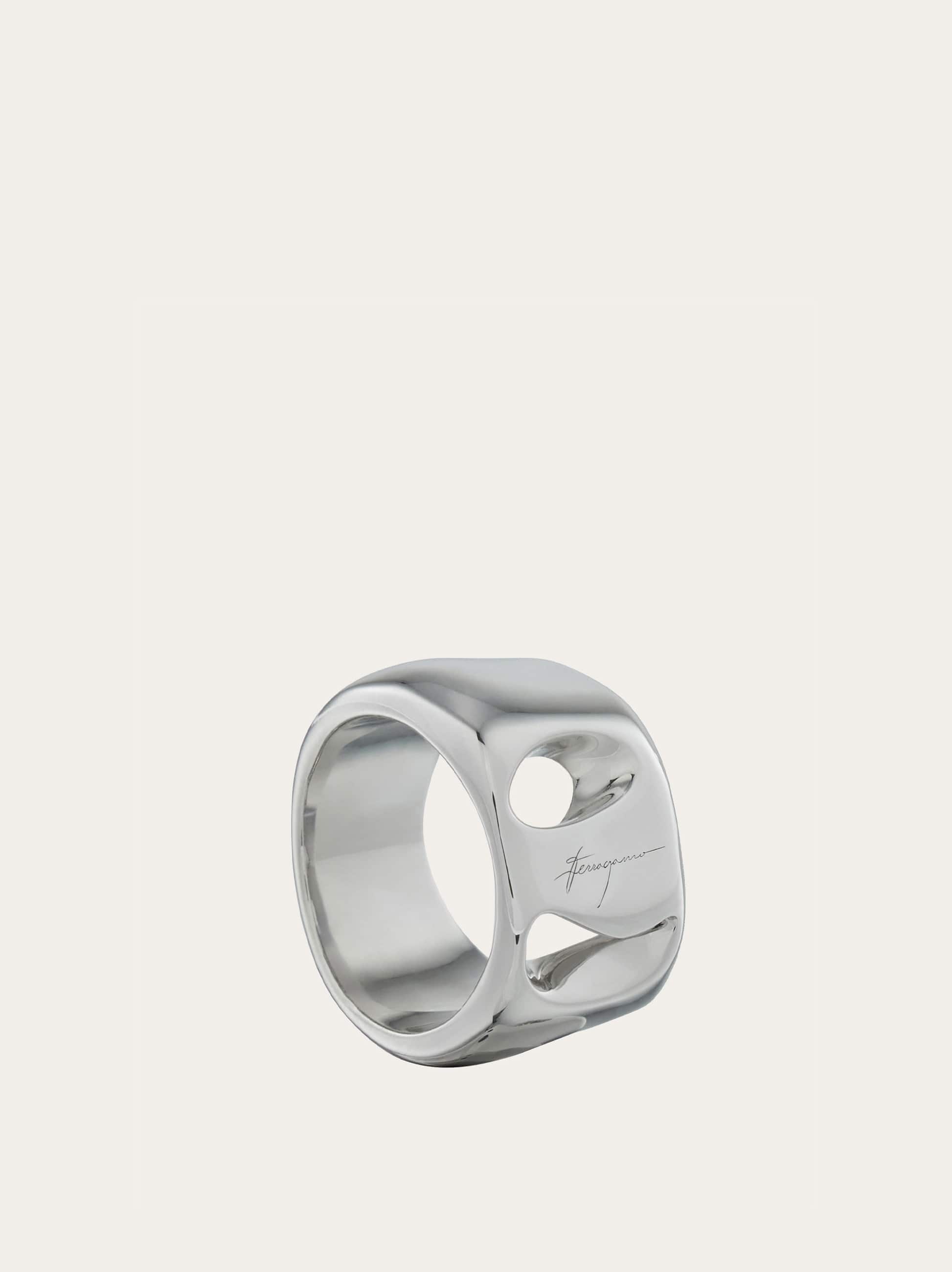  Ferragamo Damen Ring Vara-schnalle (50mm) Silber 