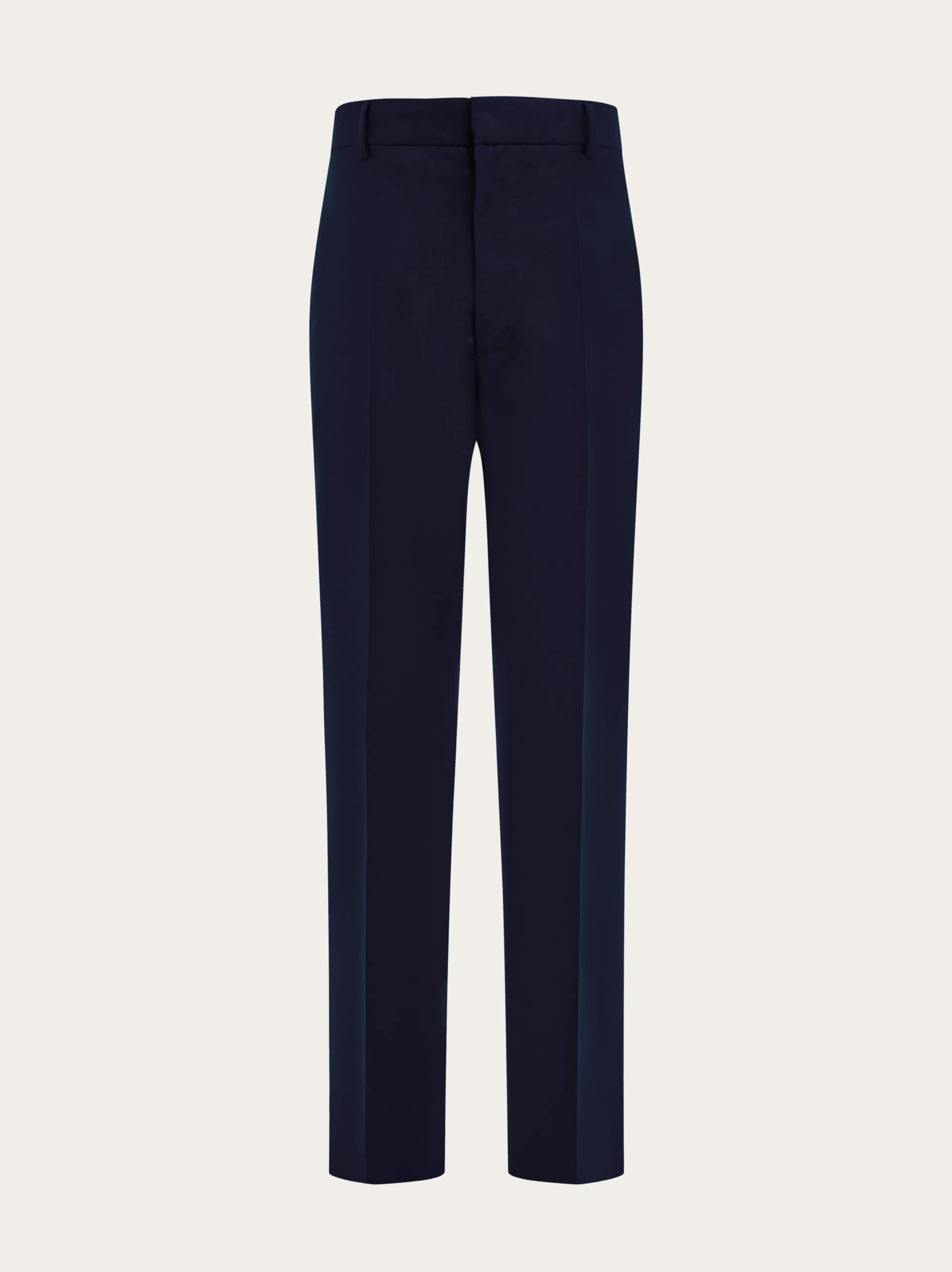 Ferragamo Straight-leg Pleated Trousers In Blue