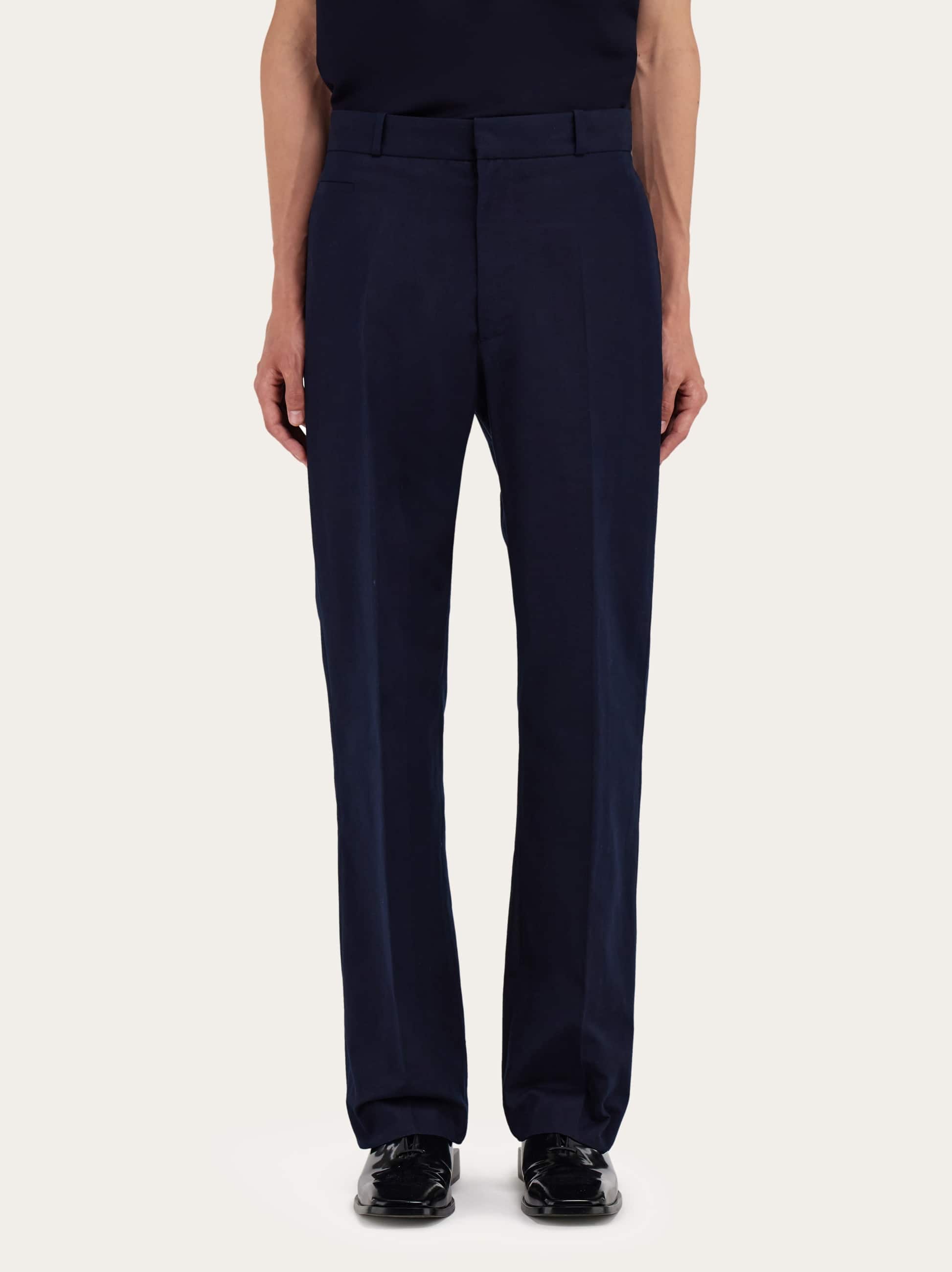 Ferragamo Straight-leg Pleated Trousers In Blue