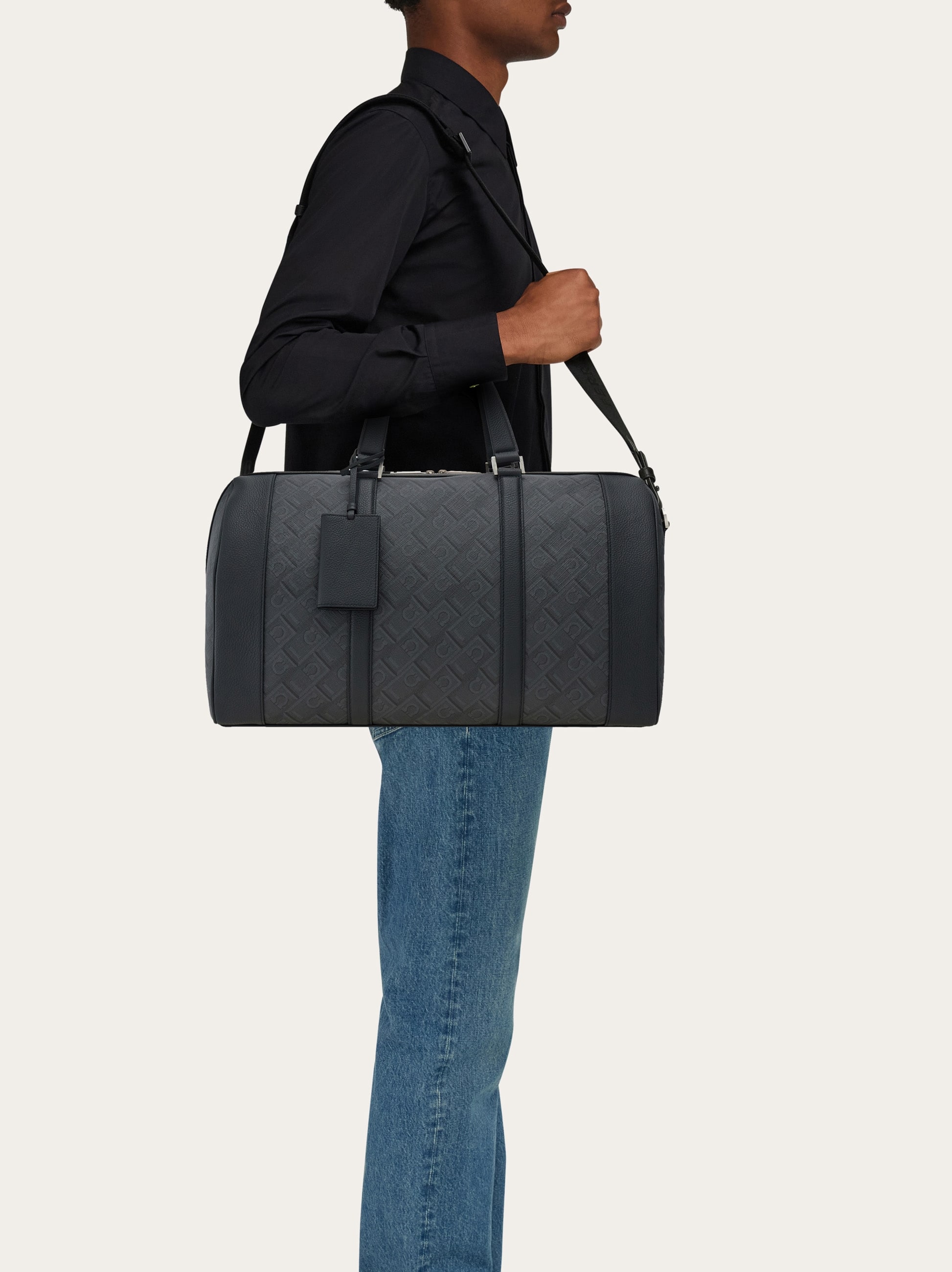  Ferragamo Herren Ferragamo-monogram Duffle-tasche Schwarz 