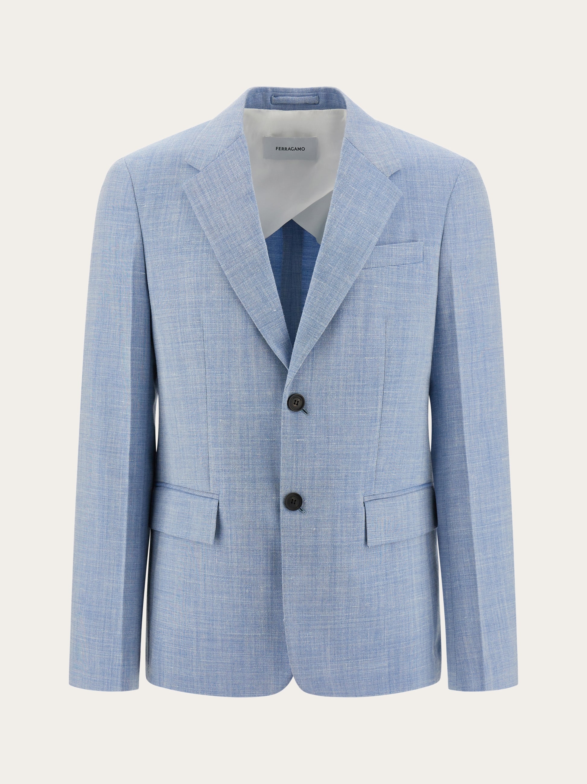 Ferragamo Single Breasted Blazer In Blue