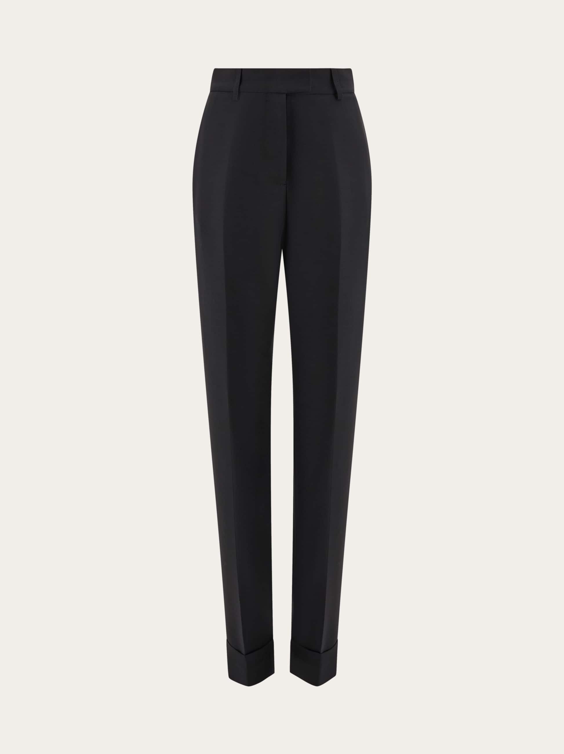 Ferragamo Donna Pantalone con risvolto Nero