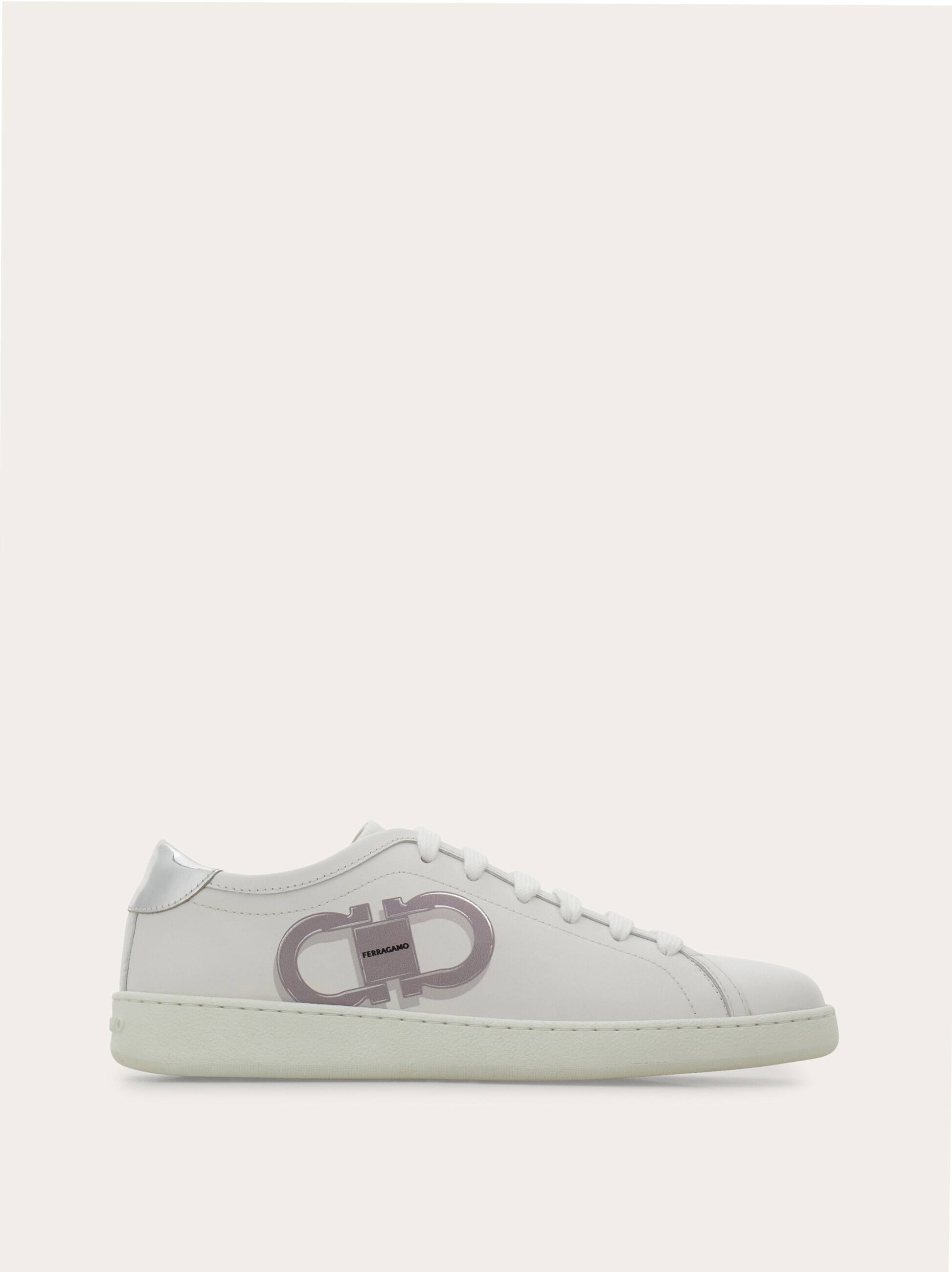 Ferragamo Double Gancini Sneaker In White