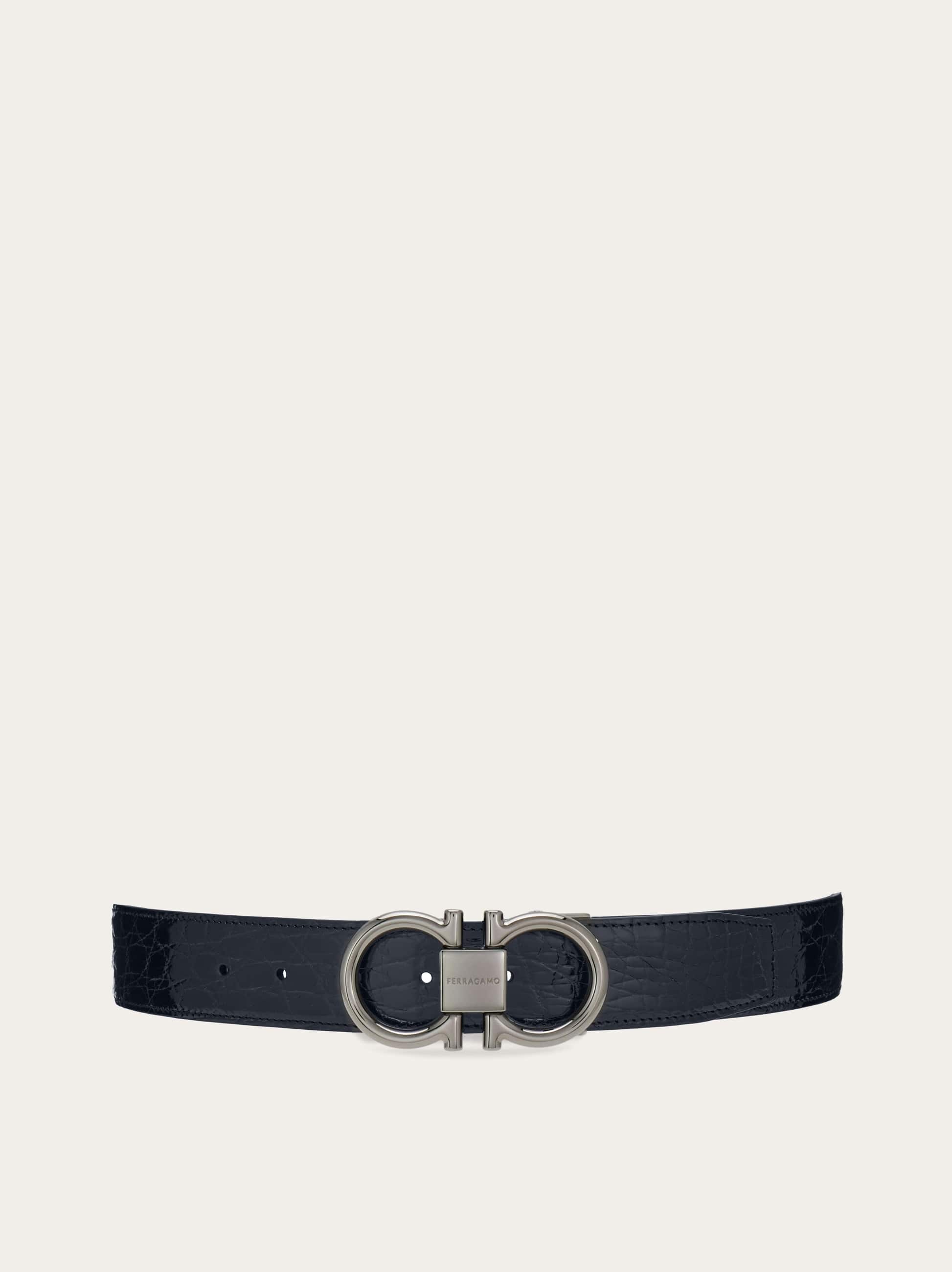 Ferragamo Adjustable Gancini Belt In Blue