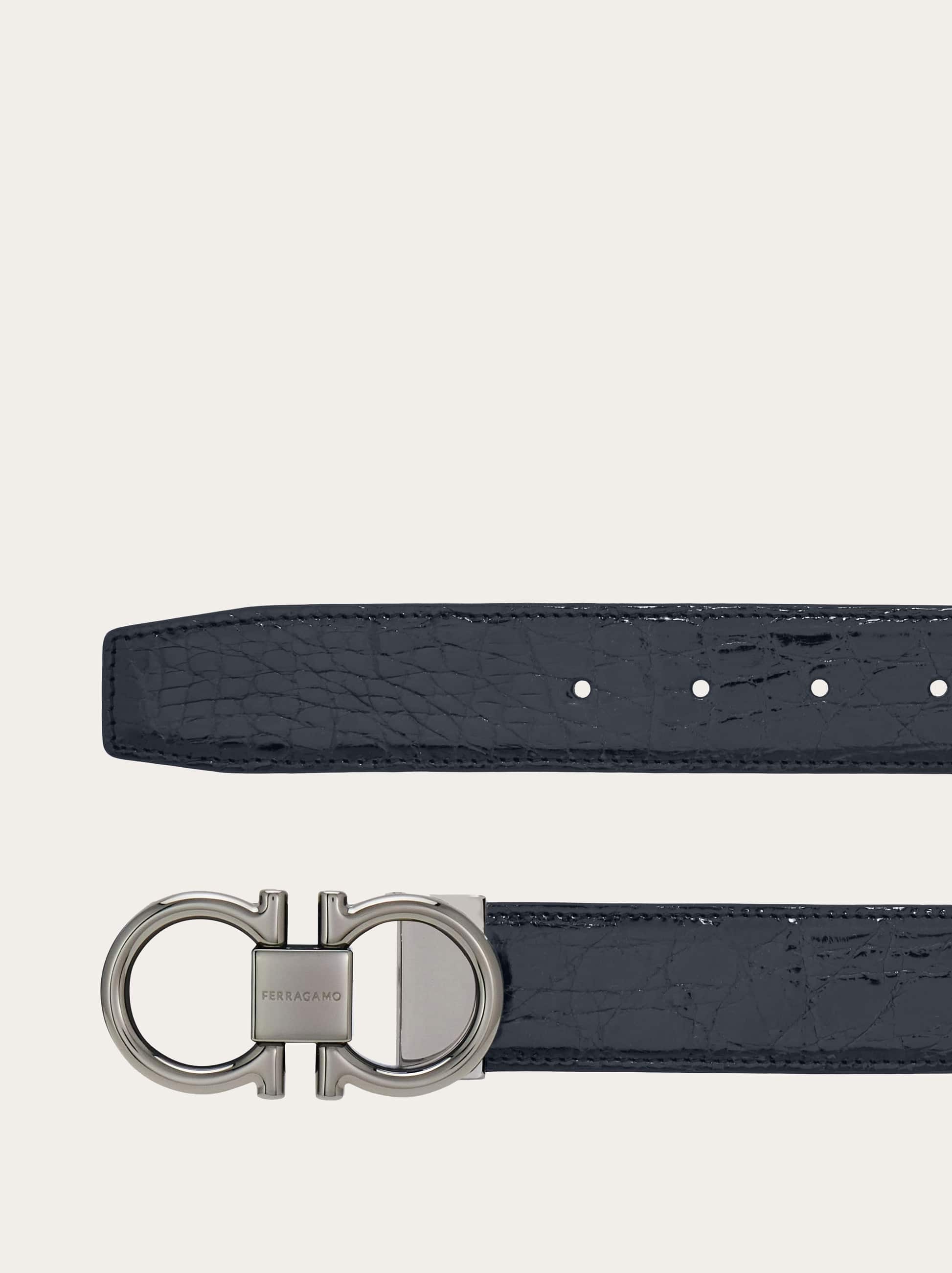 Ferragamo Adjustable Gancini Belt In Blue