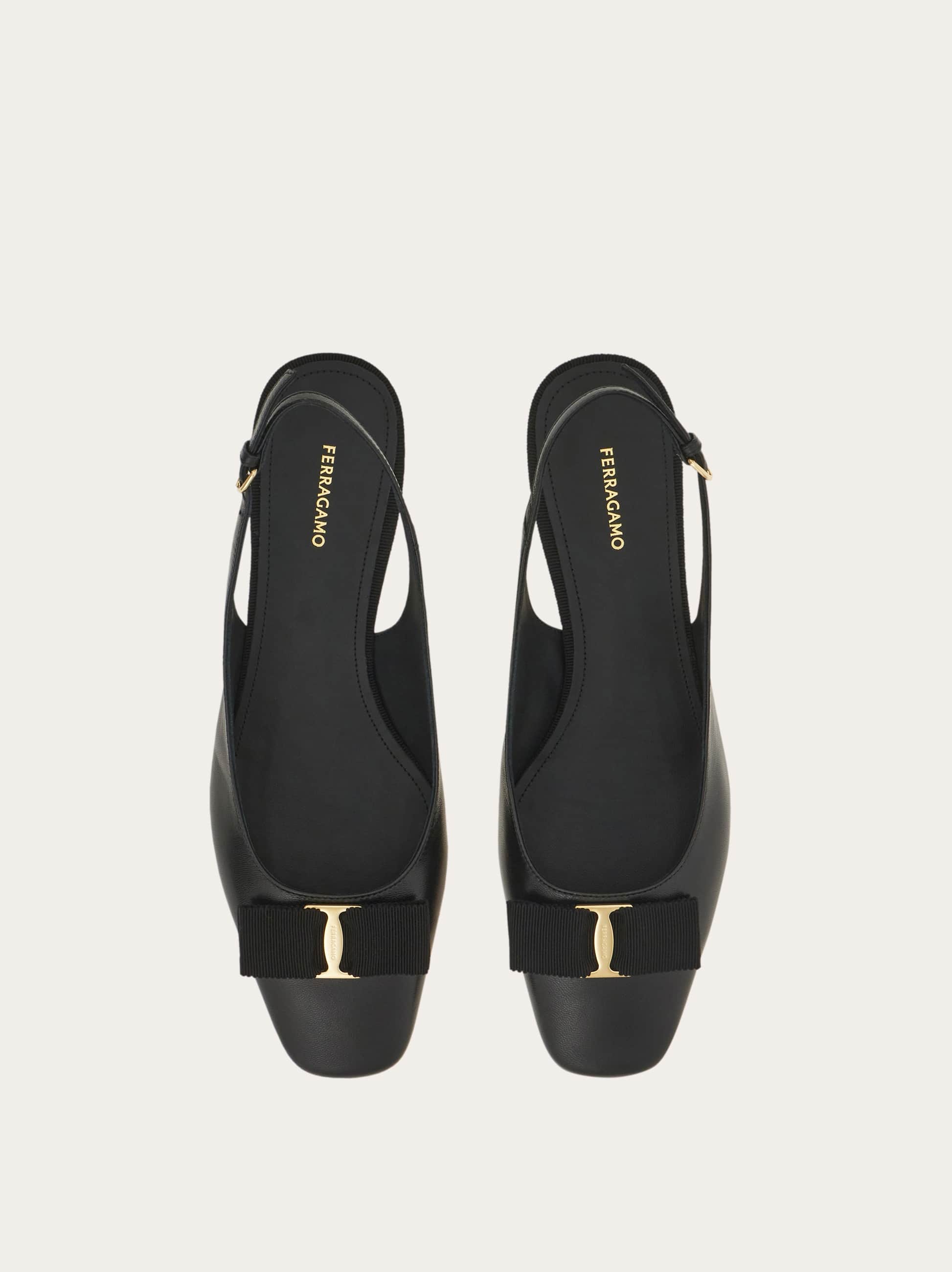 Ferragamo Bow Detail Slingback Pump In Black