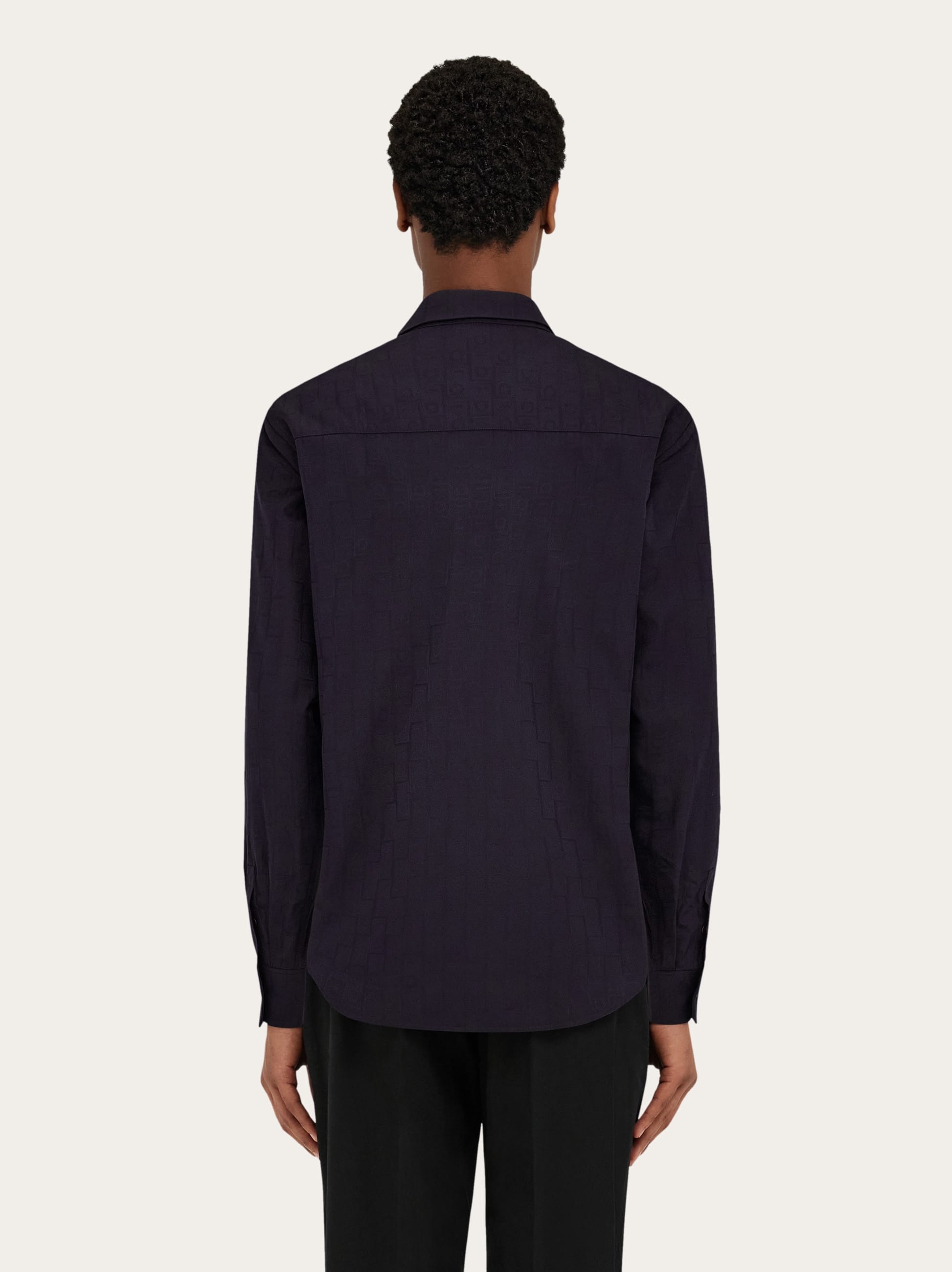  Ferragamo Herren Sporthemd Ferragamo Monogram Blau 