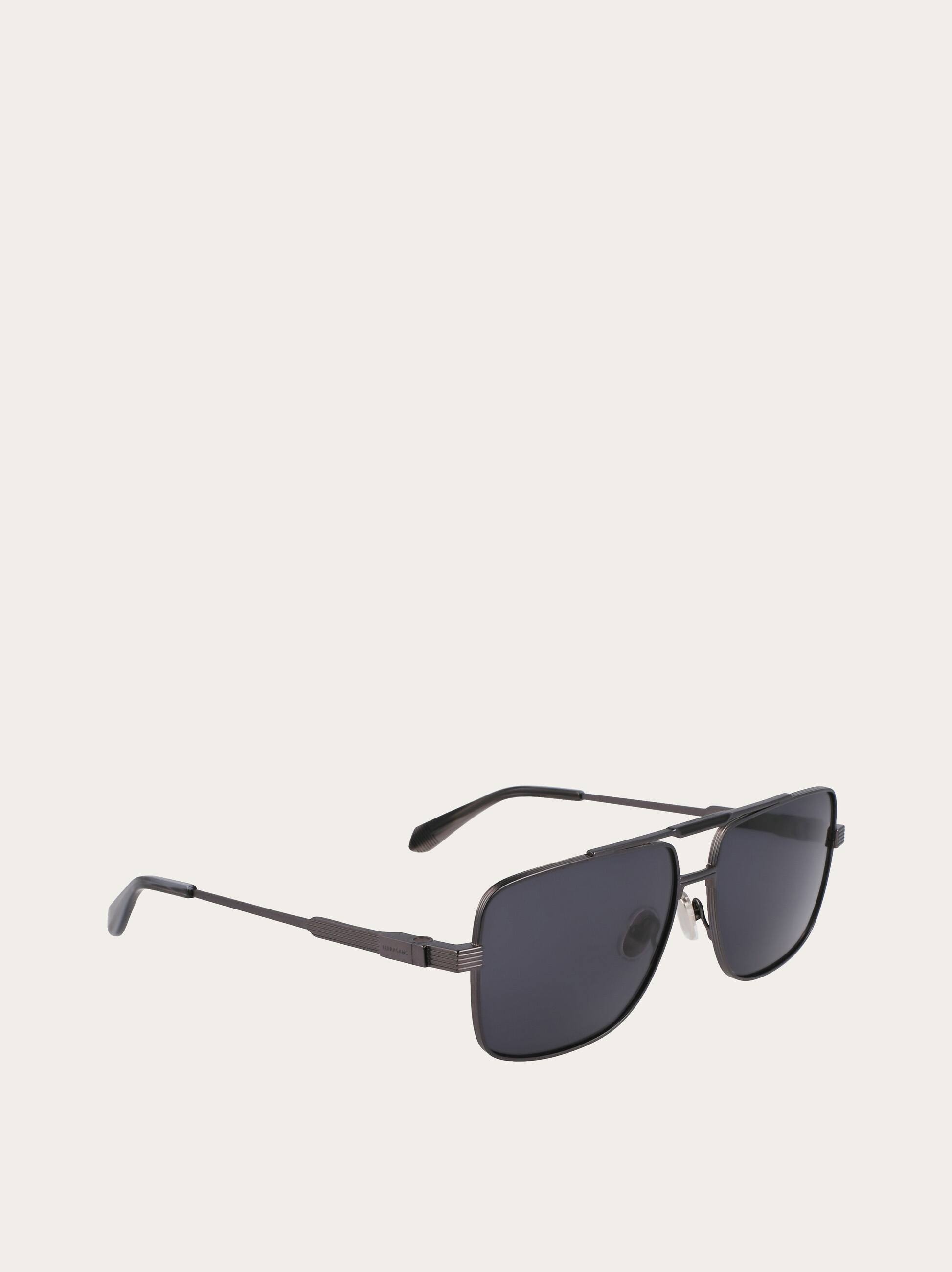  Ferragamo Men Rectangular Frame Sunglasses Grey 