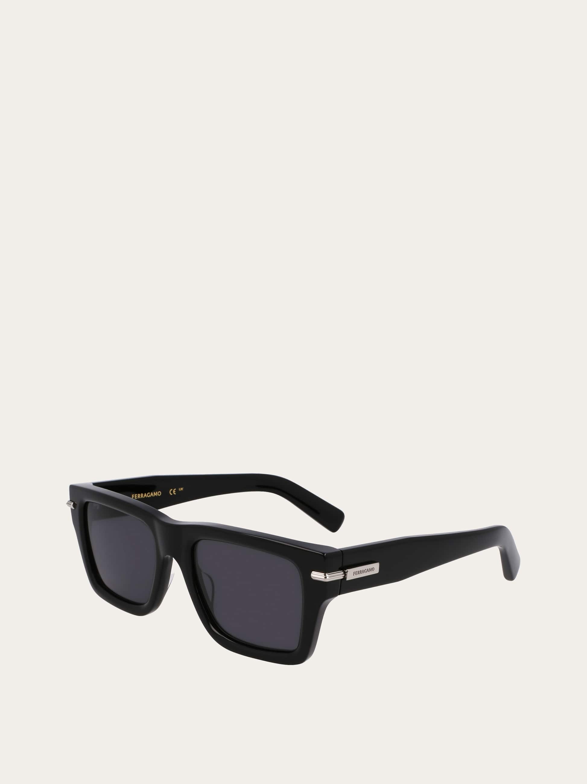  Ferragamo Men Rectangular Frame Sunglasses Black 