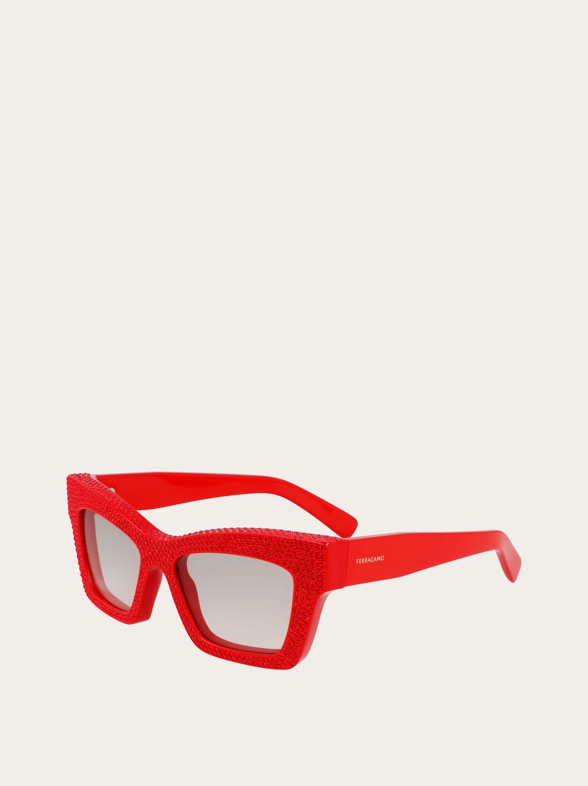  Ferragamo Damen Rechteckige Sonnenbrillen Rot 