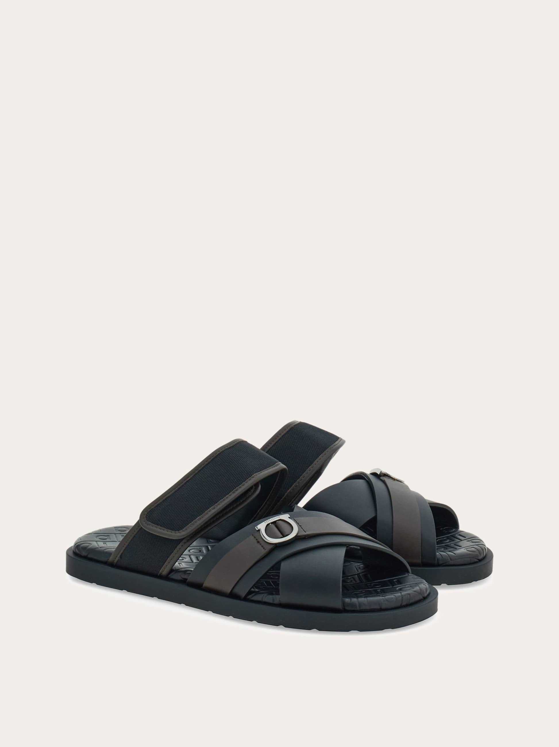 Ferragamo Cross-strap Sandals In Black