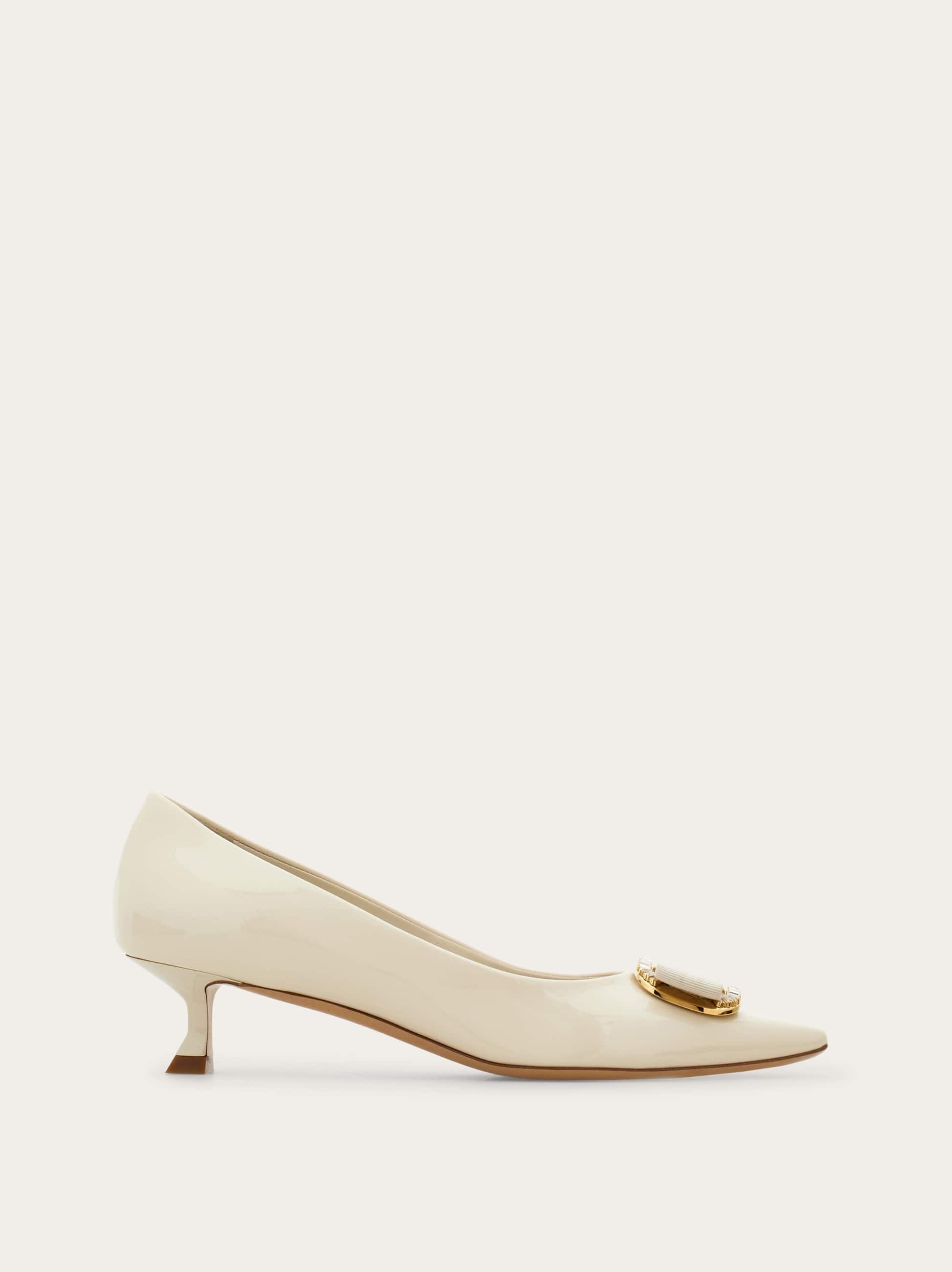 Ferragamo Donna Bridal - Décolleté con Vara plaque Bianco Taglia 37.5