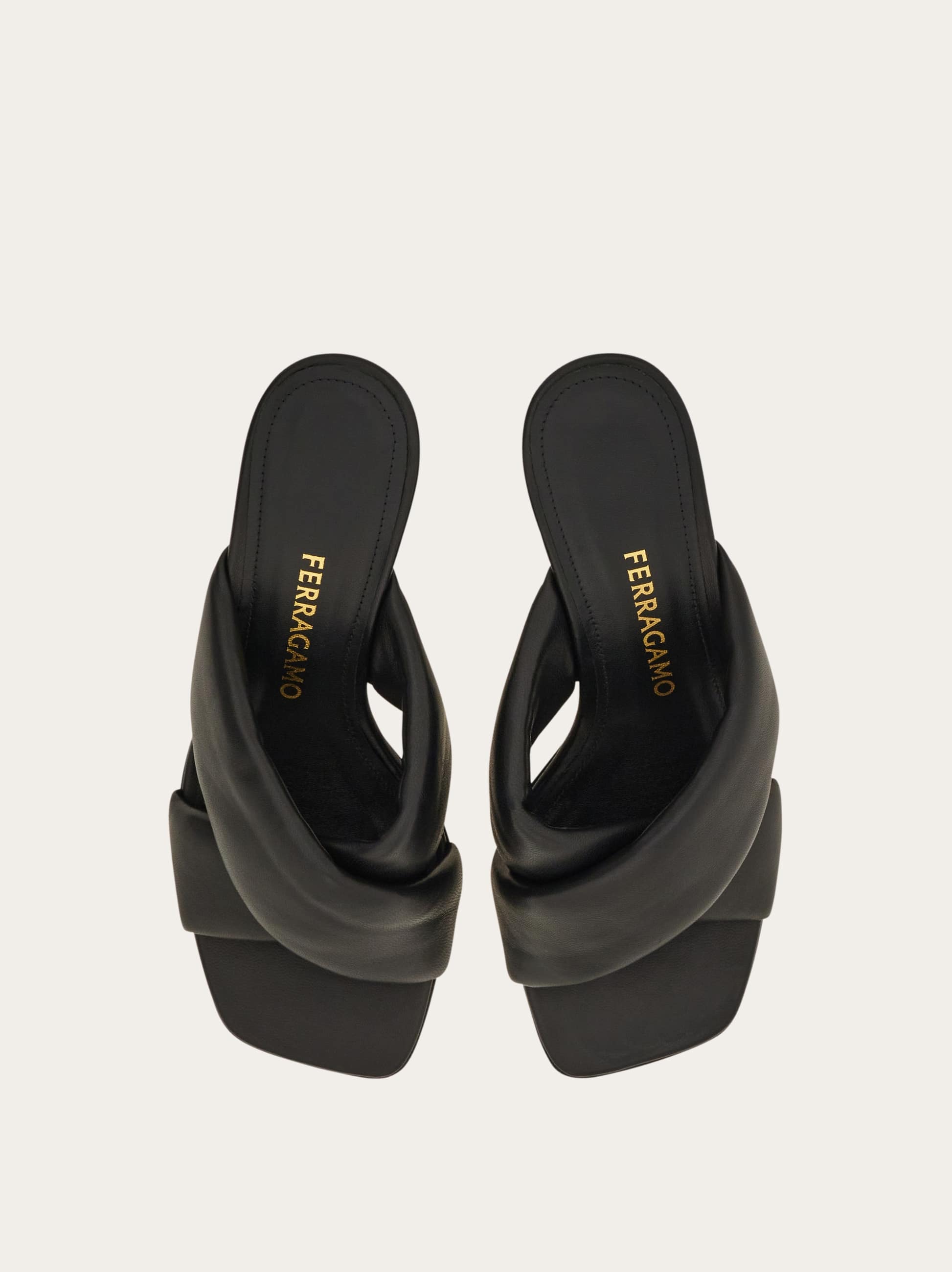 Ferragamo Zilda 70 Gancini Leather Sandals In Black