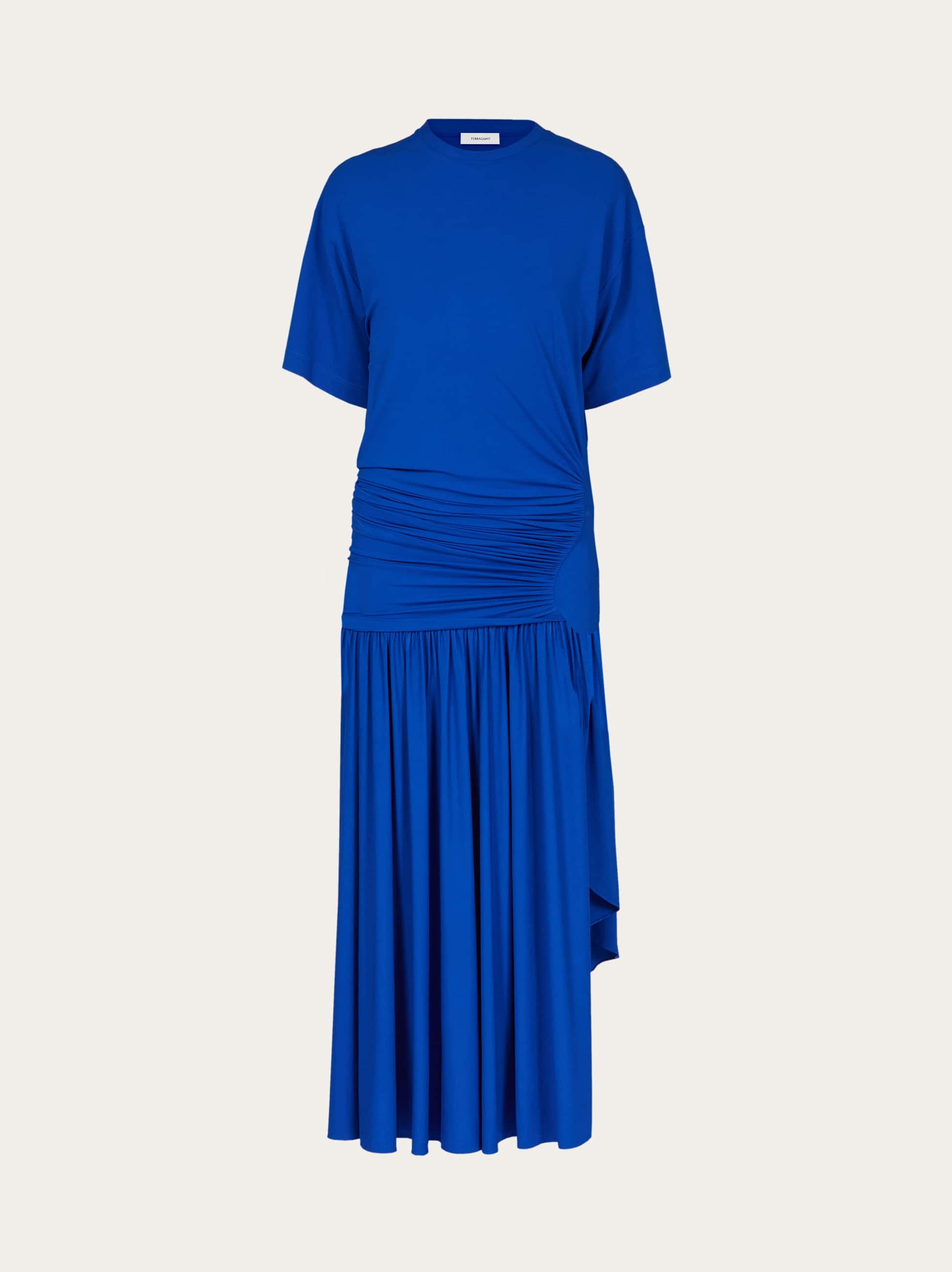 Ferragamo Asymmetric Jersey Midi Dress