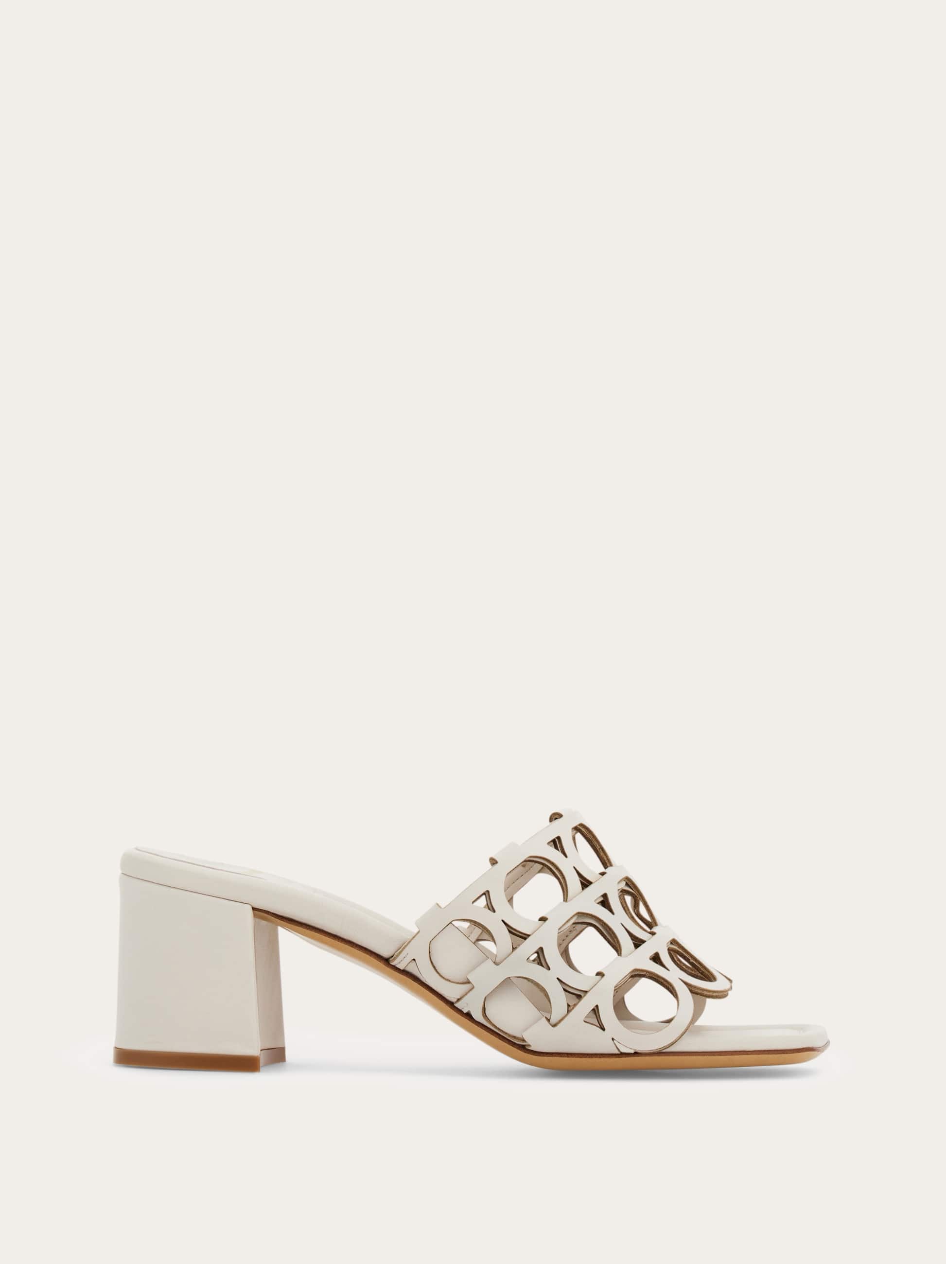 Ferragamo Donna Mule Gancini Grigio Taglia 35.5