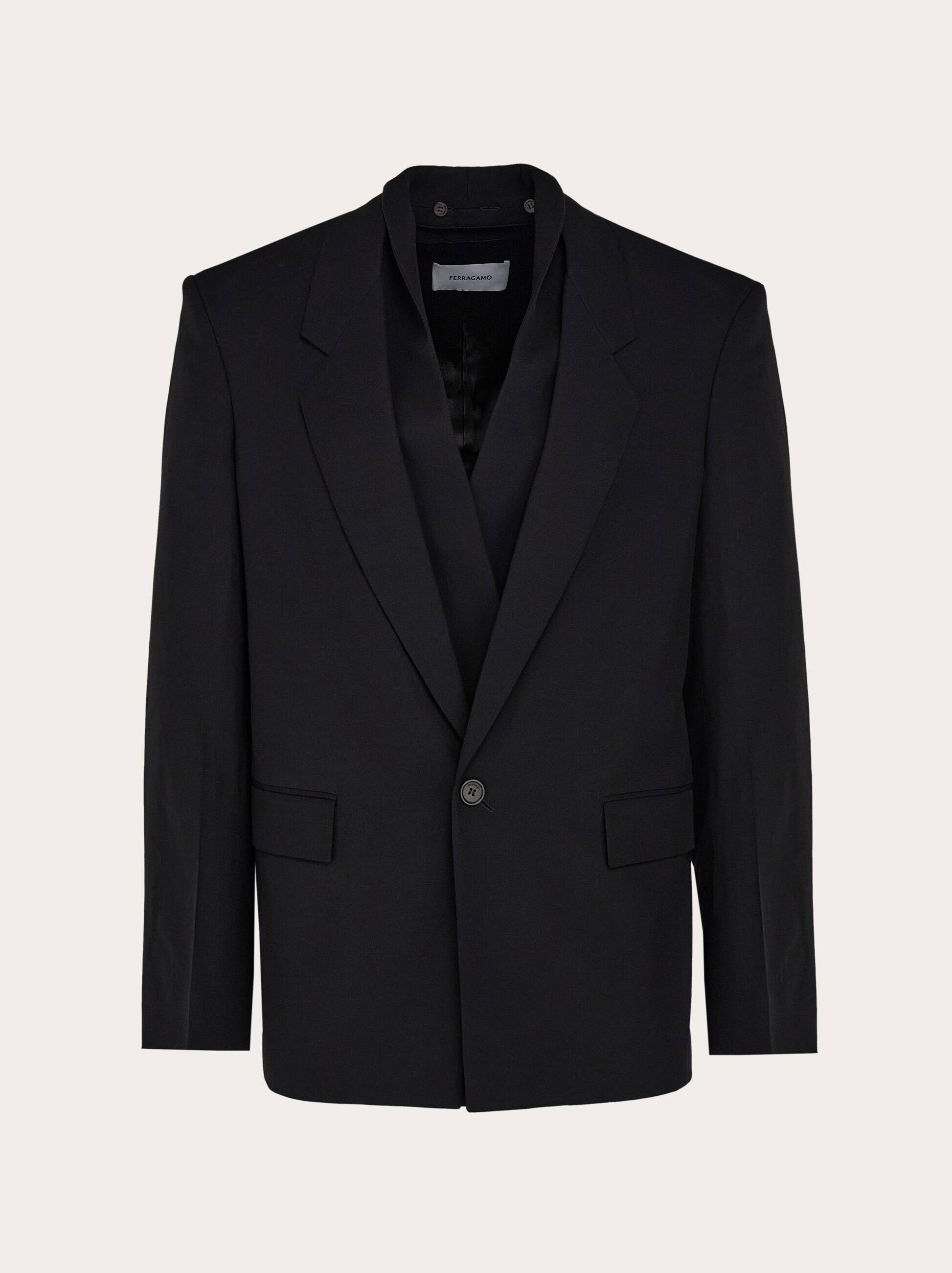 Ferragamo Single Breasted Blazer In Black