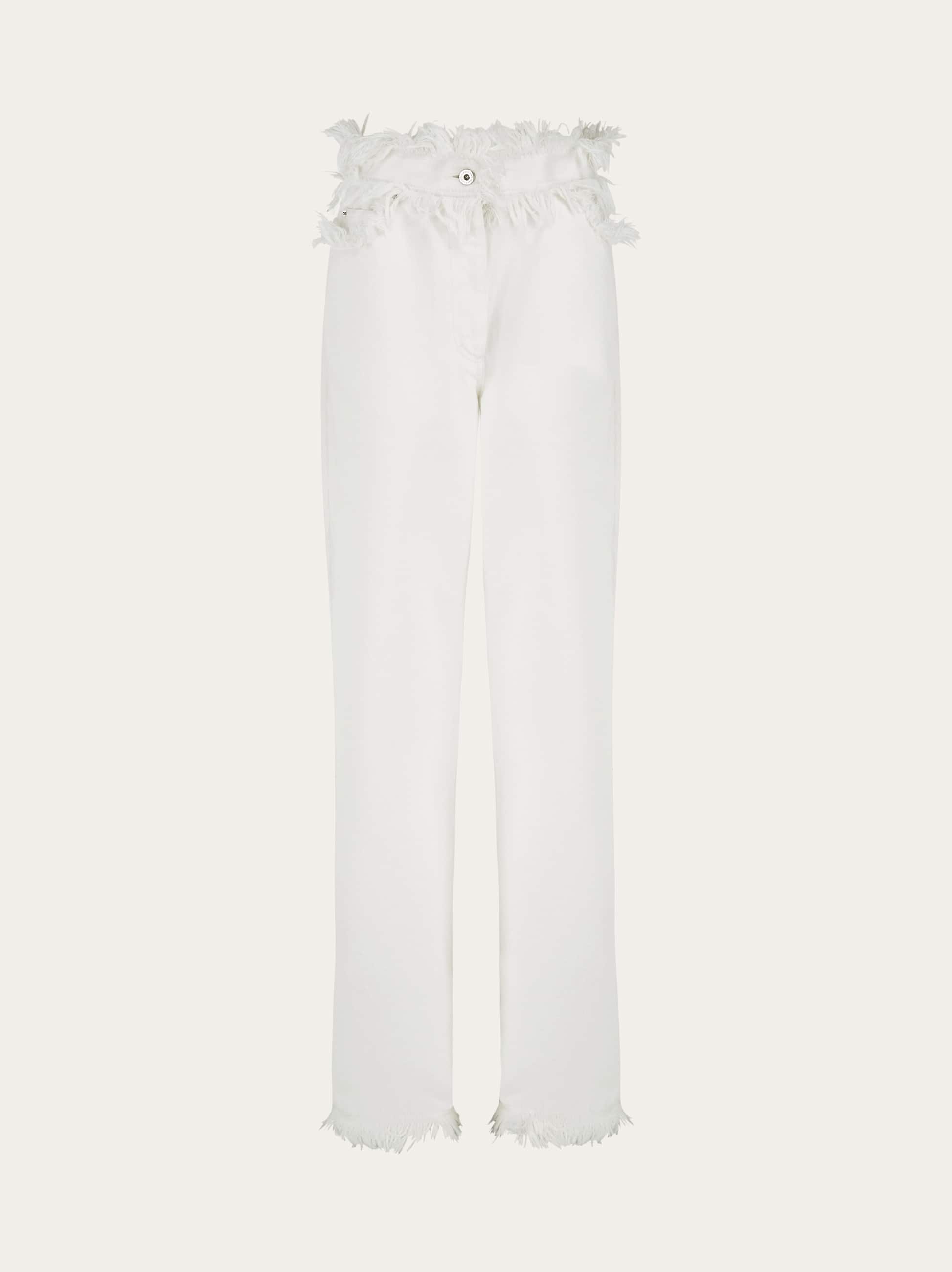 Ferragamo Donna Denim con sfrangiature Bianco