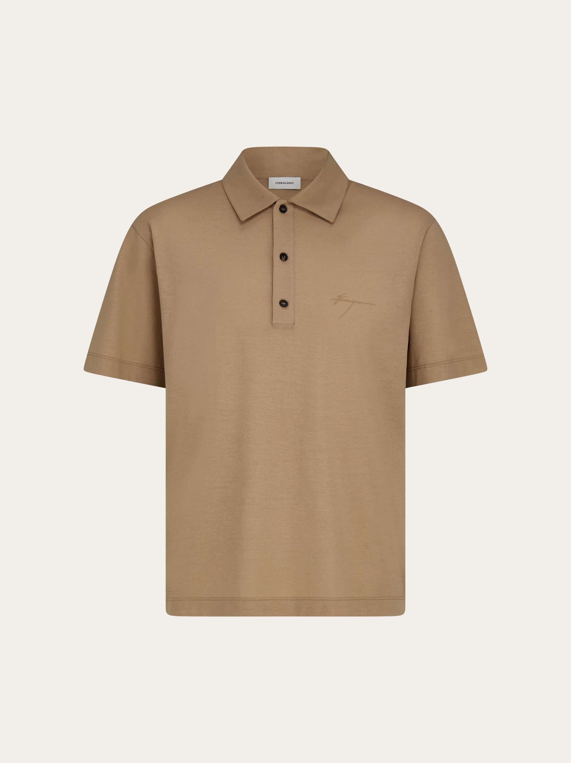 Ferragamo Uomo Polo in voile crêpe Verde