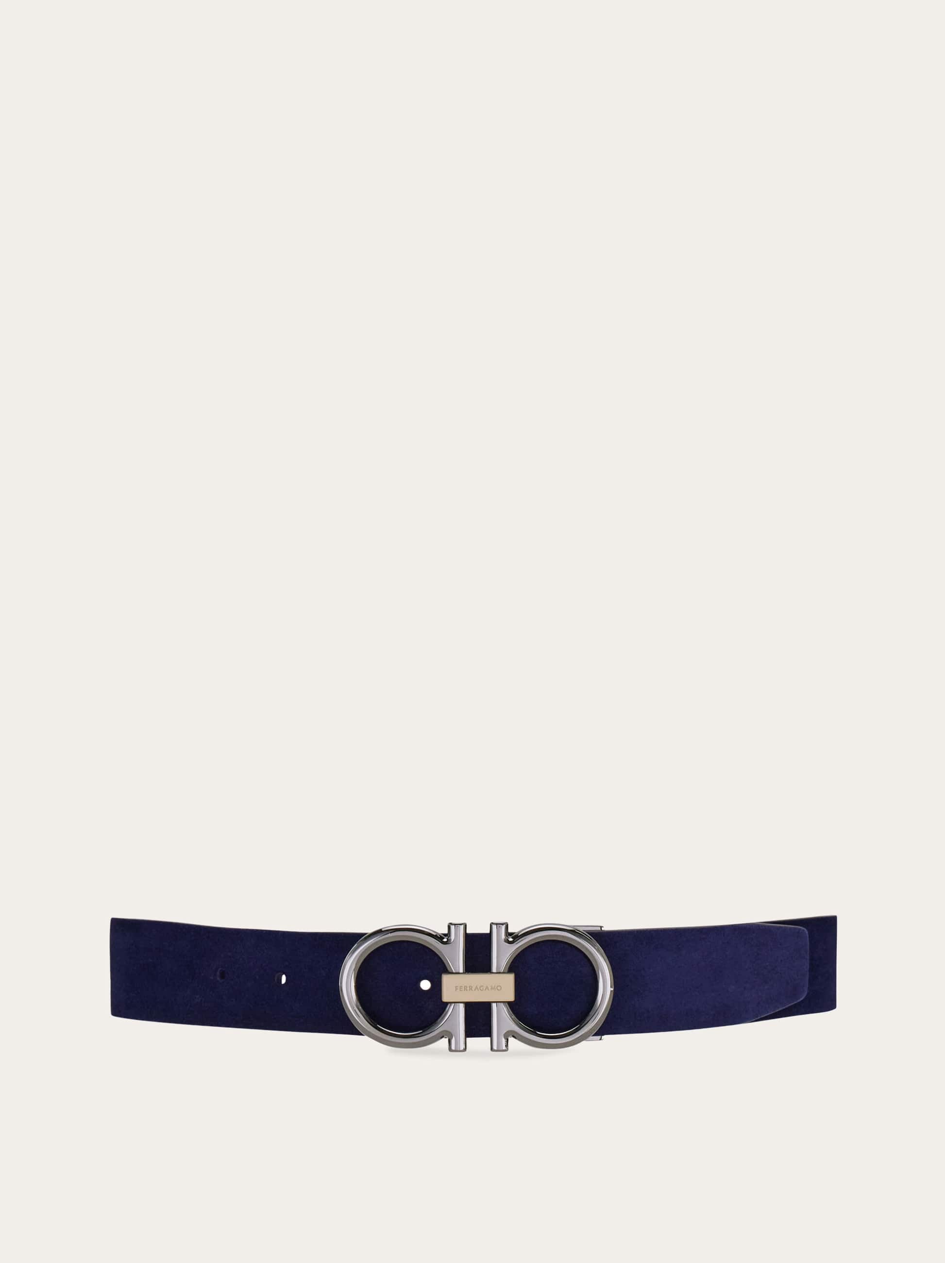 Ferragamo Adjustable Gancini Belt In Blue