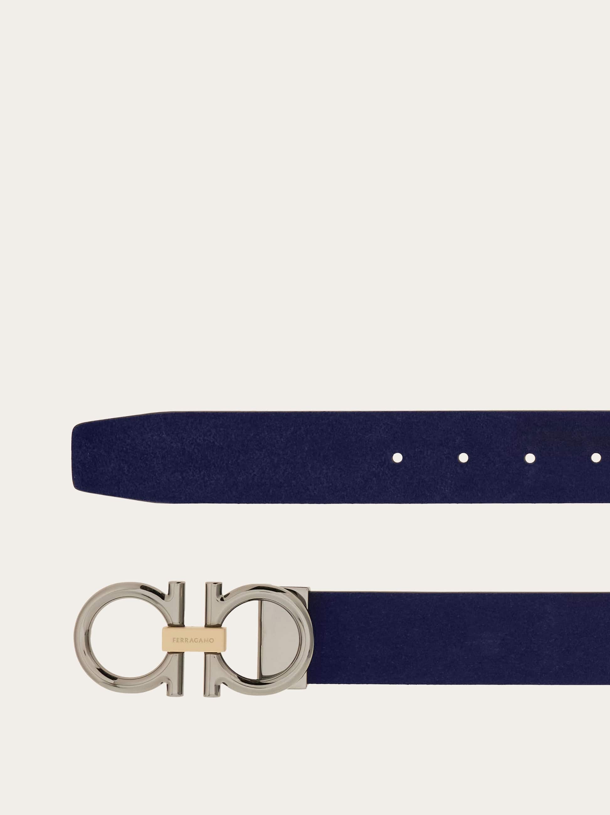 Ferragamo Adjustable Gancini Belt In Blue