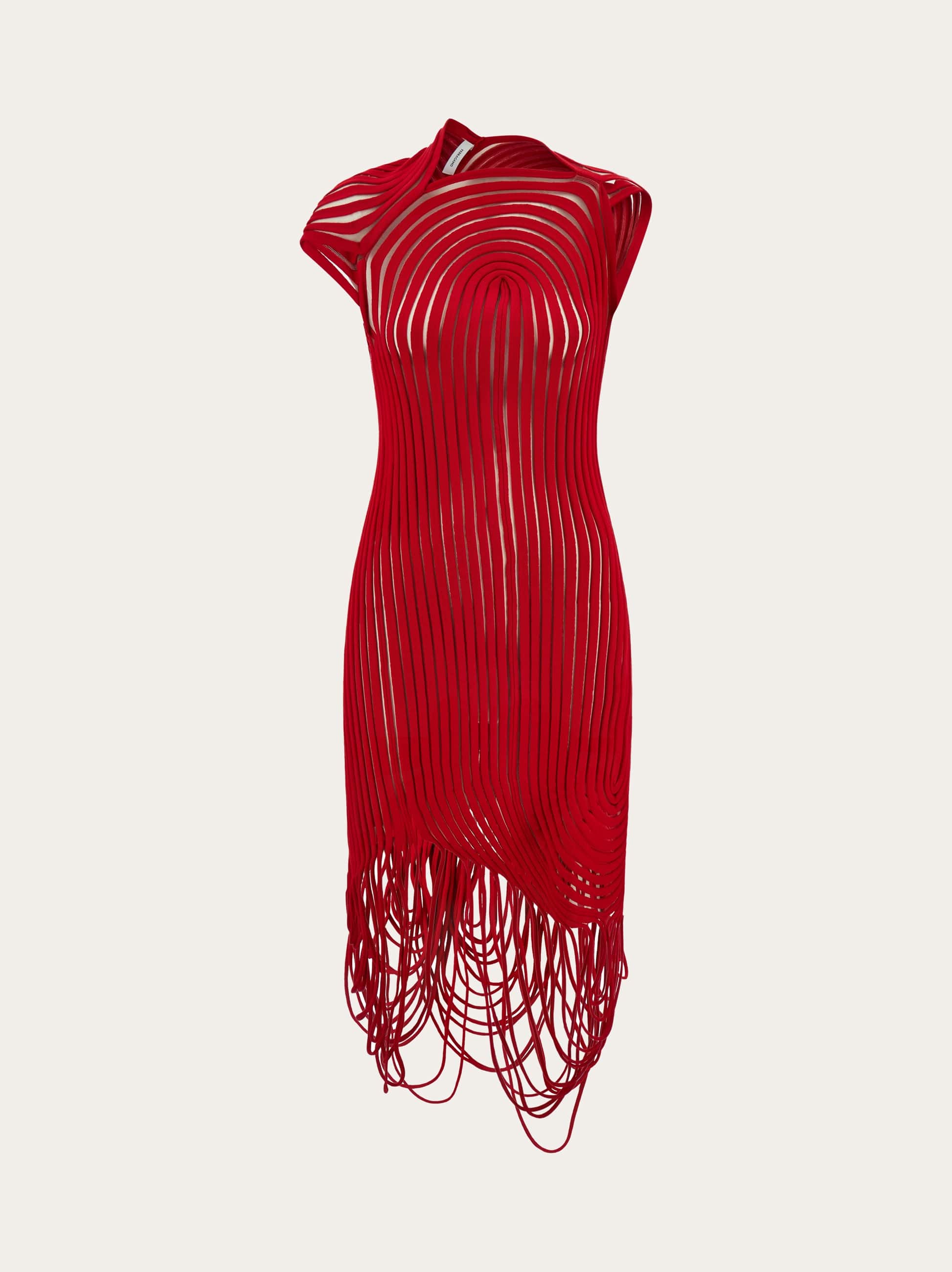 Ferragamo Robe Asymétrique Rouge In Red