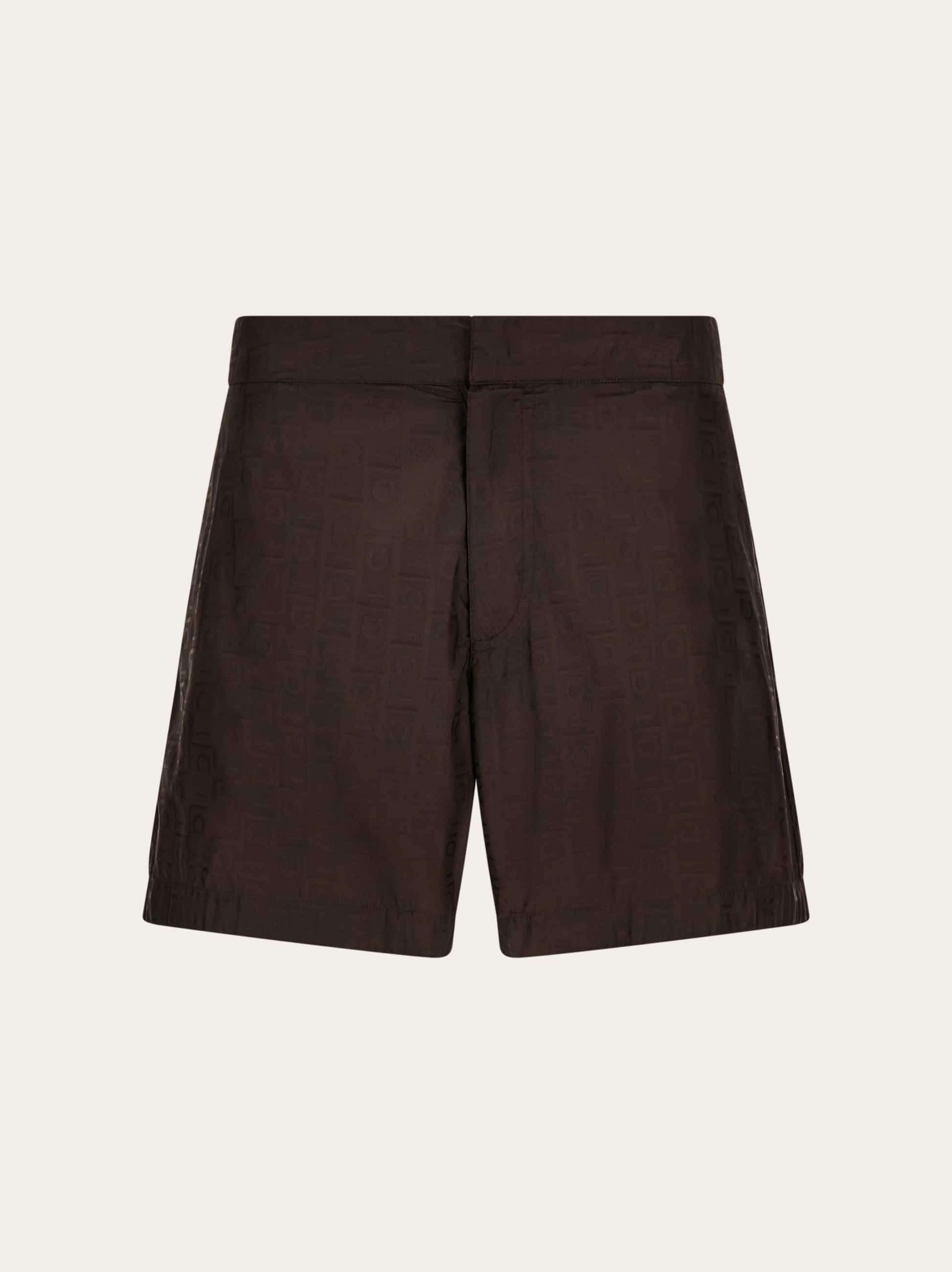 Ferragamo Monogram Bermuda Short In Brown