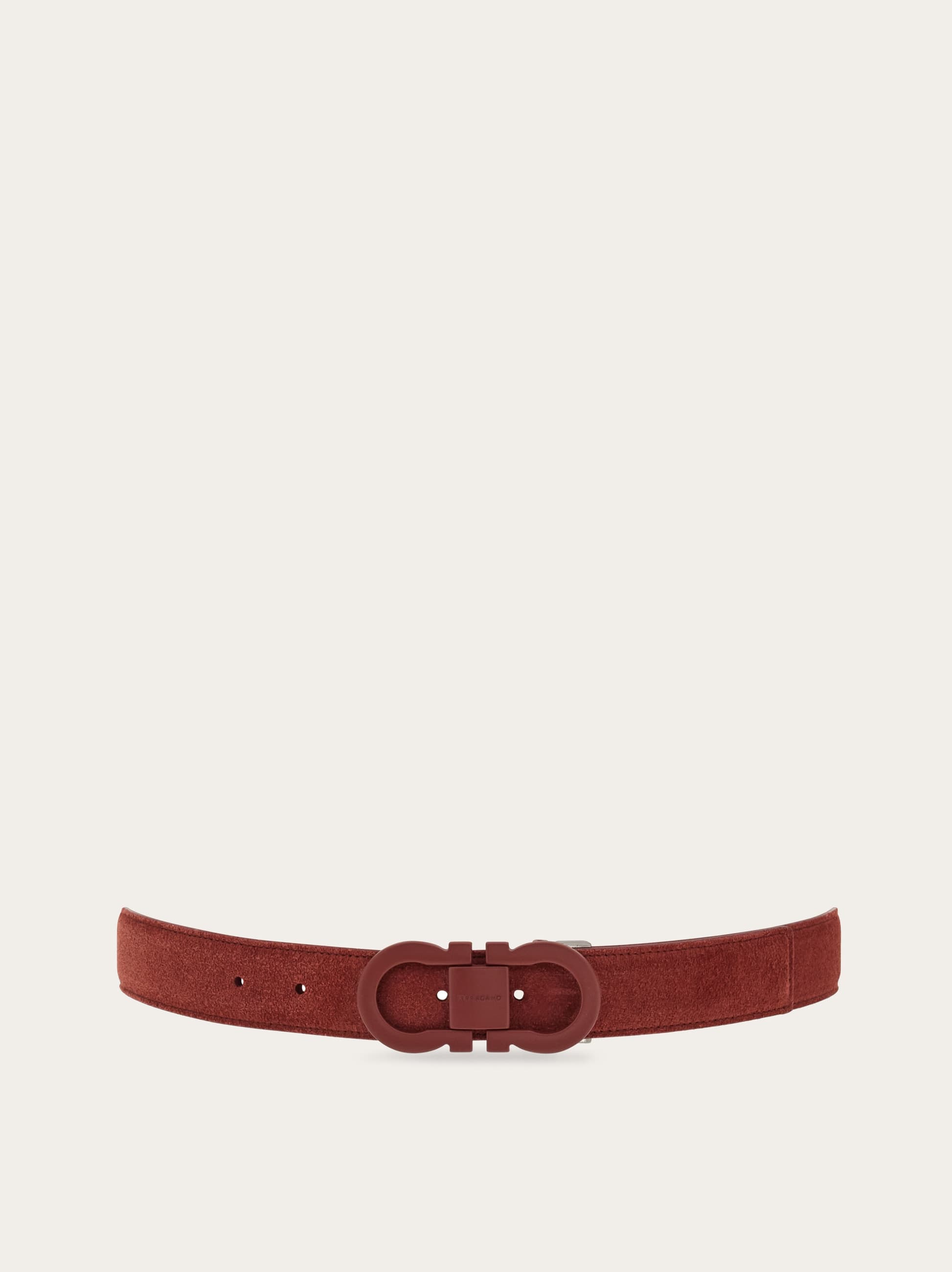 Ferragamo Gancini-buckle Leather Belt In Rot