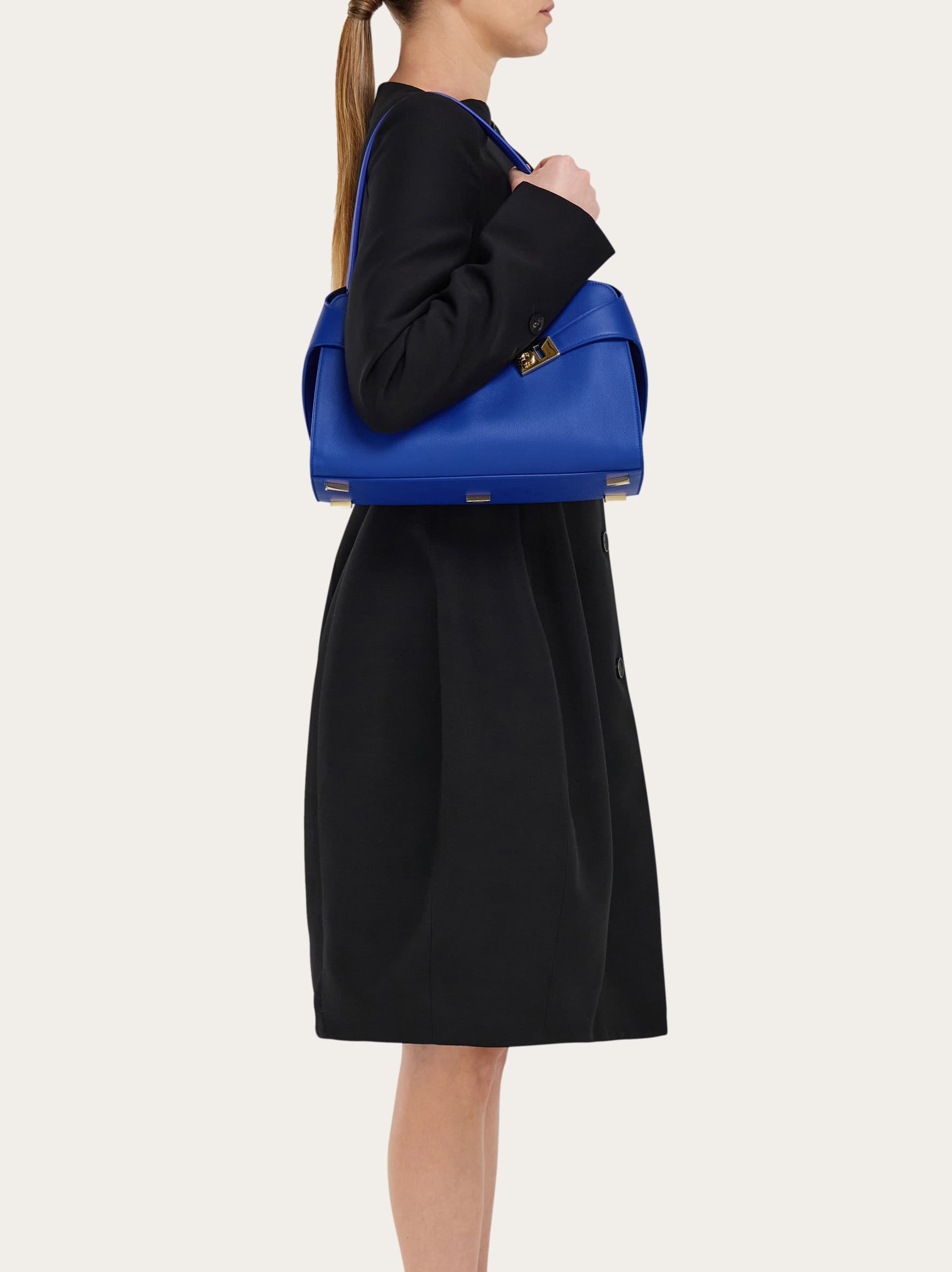 Ferragamo Medium Soft Hug Shoulder Bag In Blue